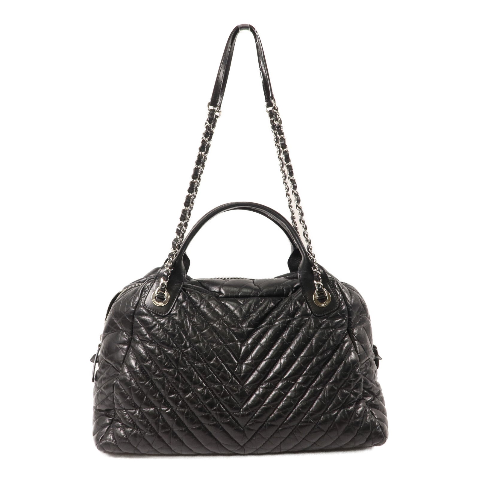 CHANEL 牛皮皮革Shoulder Bag鏈帶手挽肩背兩用袋
