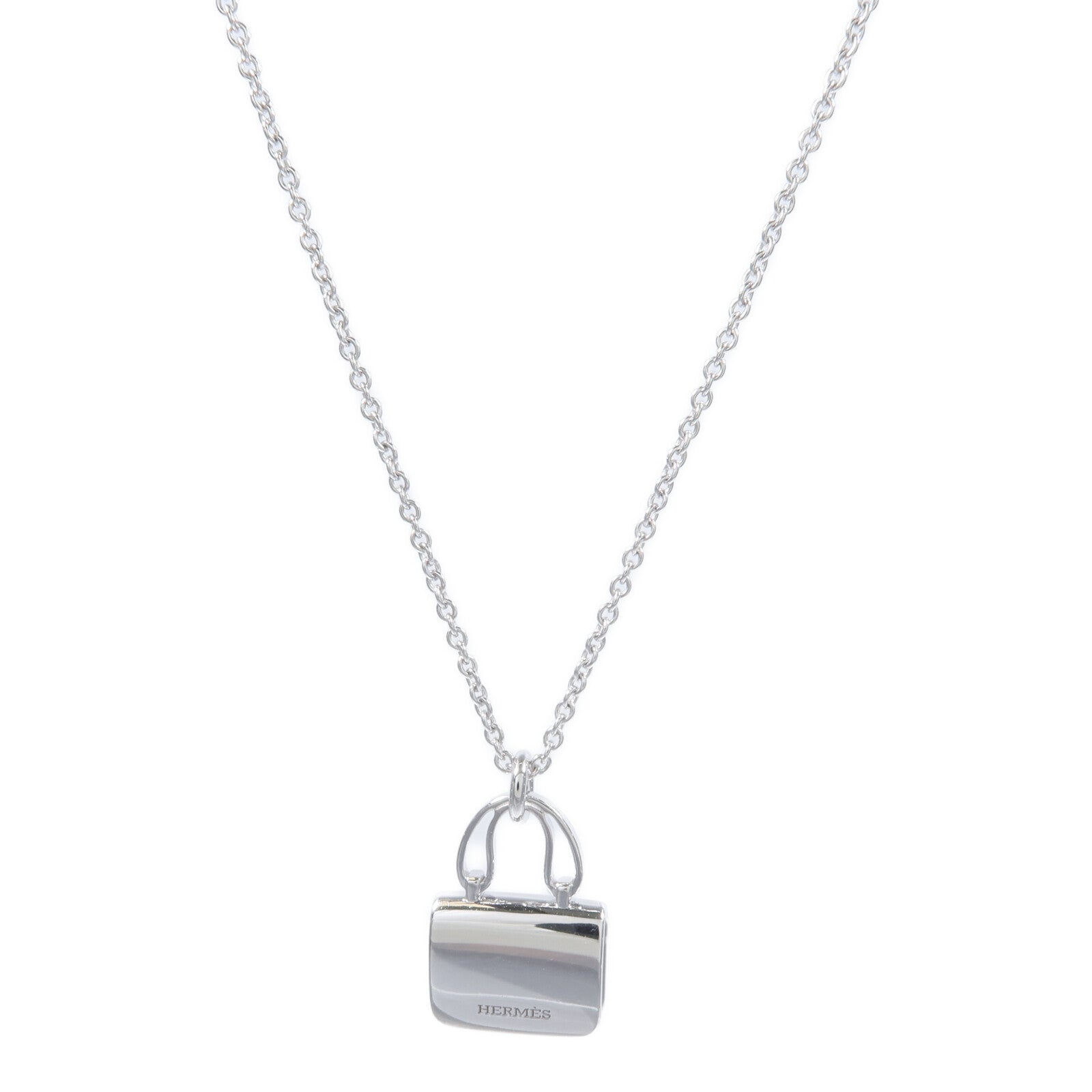 HERMES 18K白金Amulettes Constance Pentant鑽石項鍊