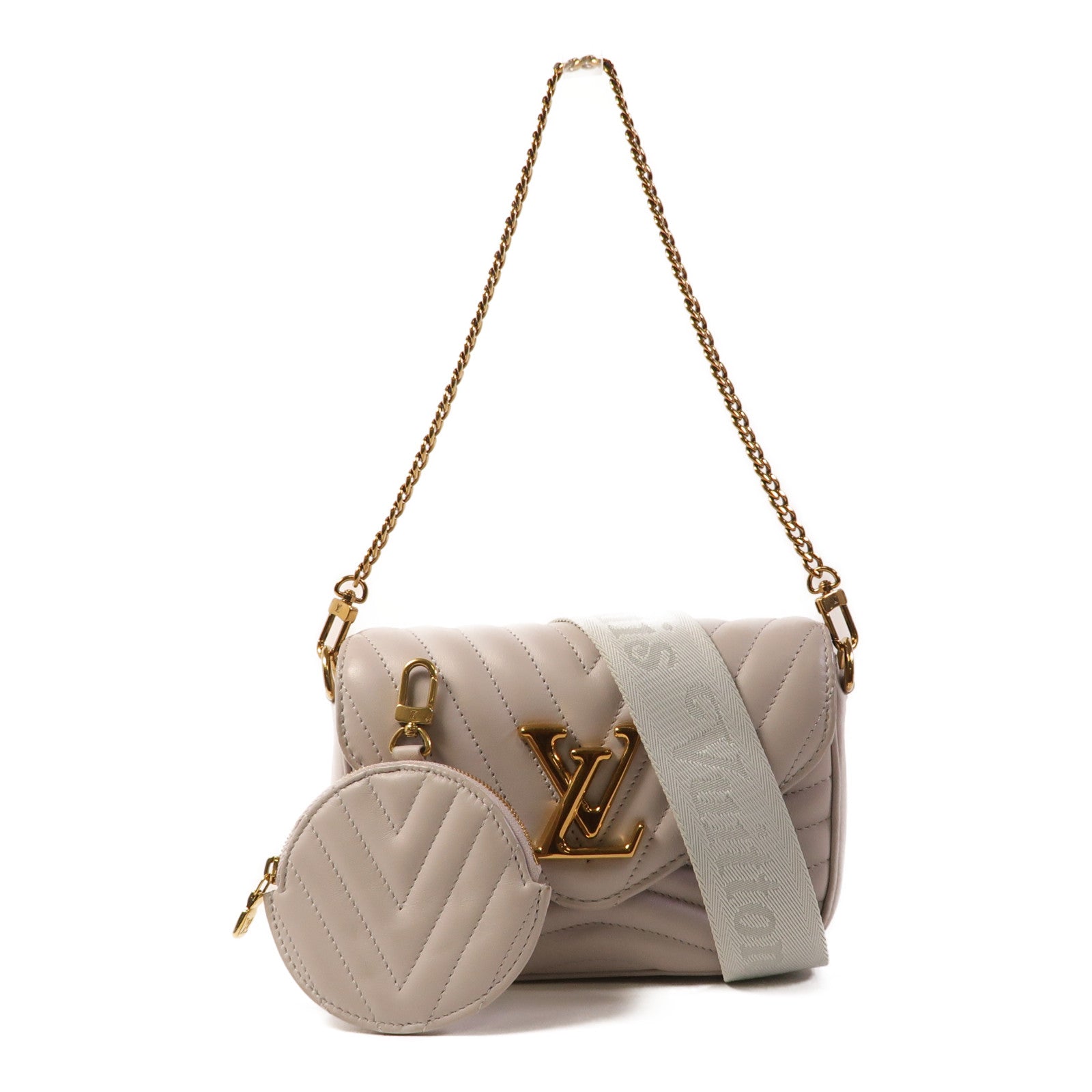 LOUIS VUITTON 牛皮皮革New Wave Multi-Pochette金扣手挽肩背兩用袋