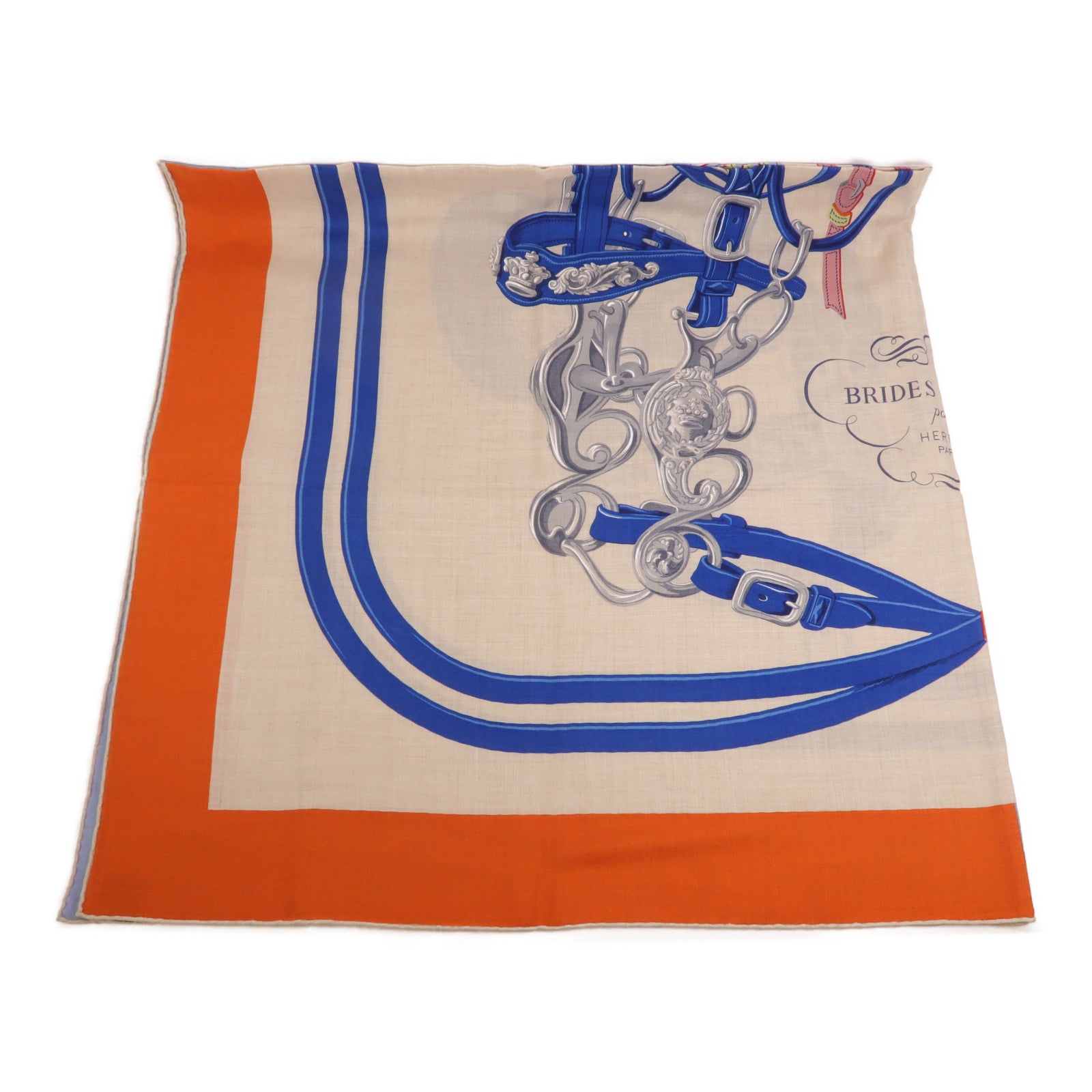 HERMES 羊絨/絲質Applique Pique Shawl 140X140cm絲巾