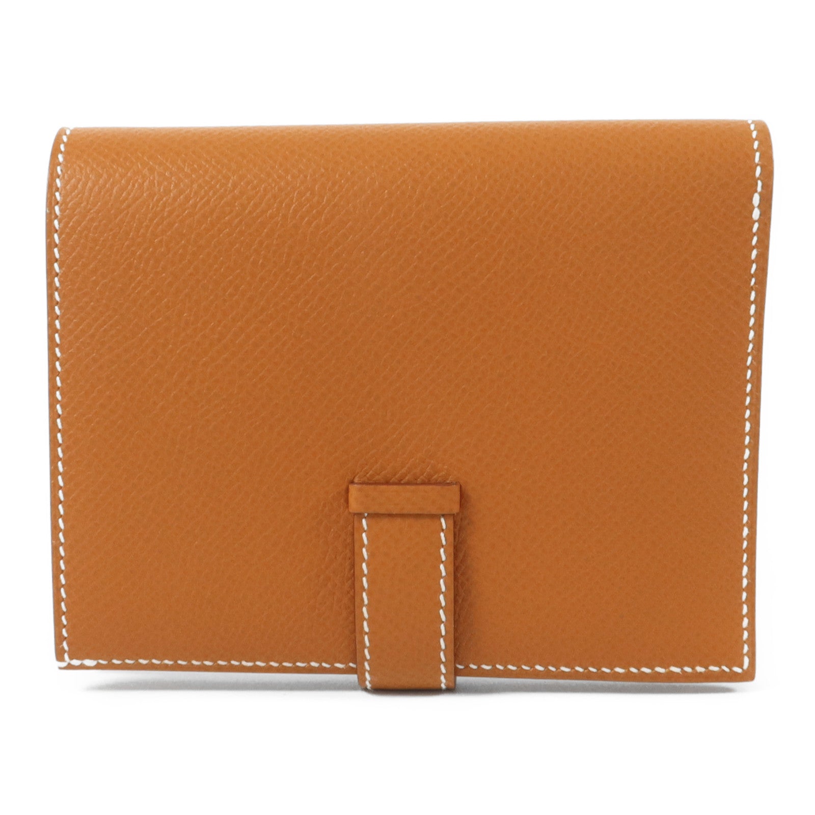 HERMES Epsom皮革Bearn Compact Wallet錢包Gold
