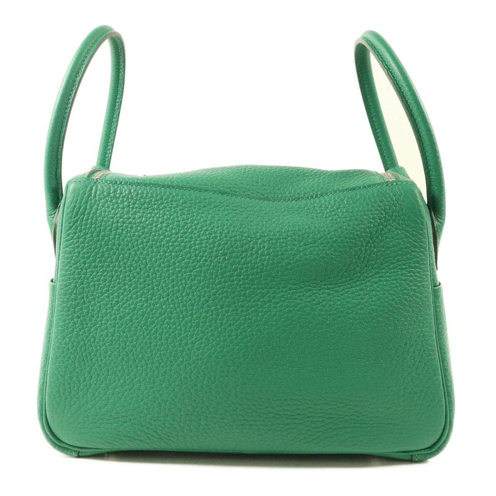 HERMES Clemence皮革Lindy 26銀扣手挽肩背兩用袋Vert Vertigo