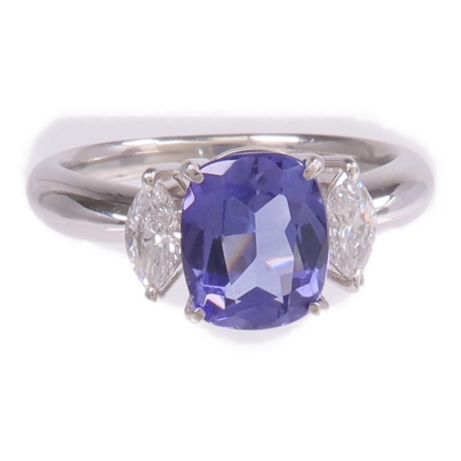 JEWELRY PT900鉑金Tanzanite Diamond Ring坦桑石/鑽石戒指US#7.25