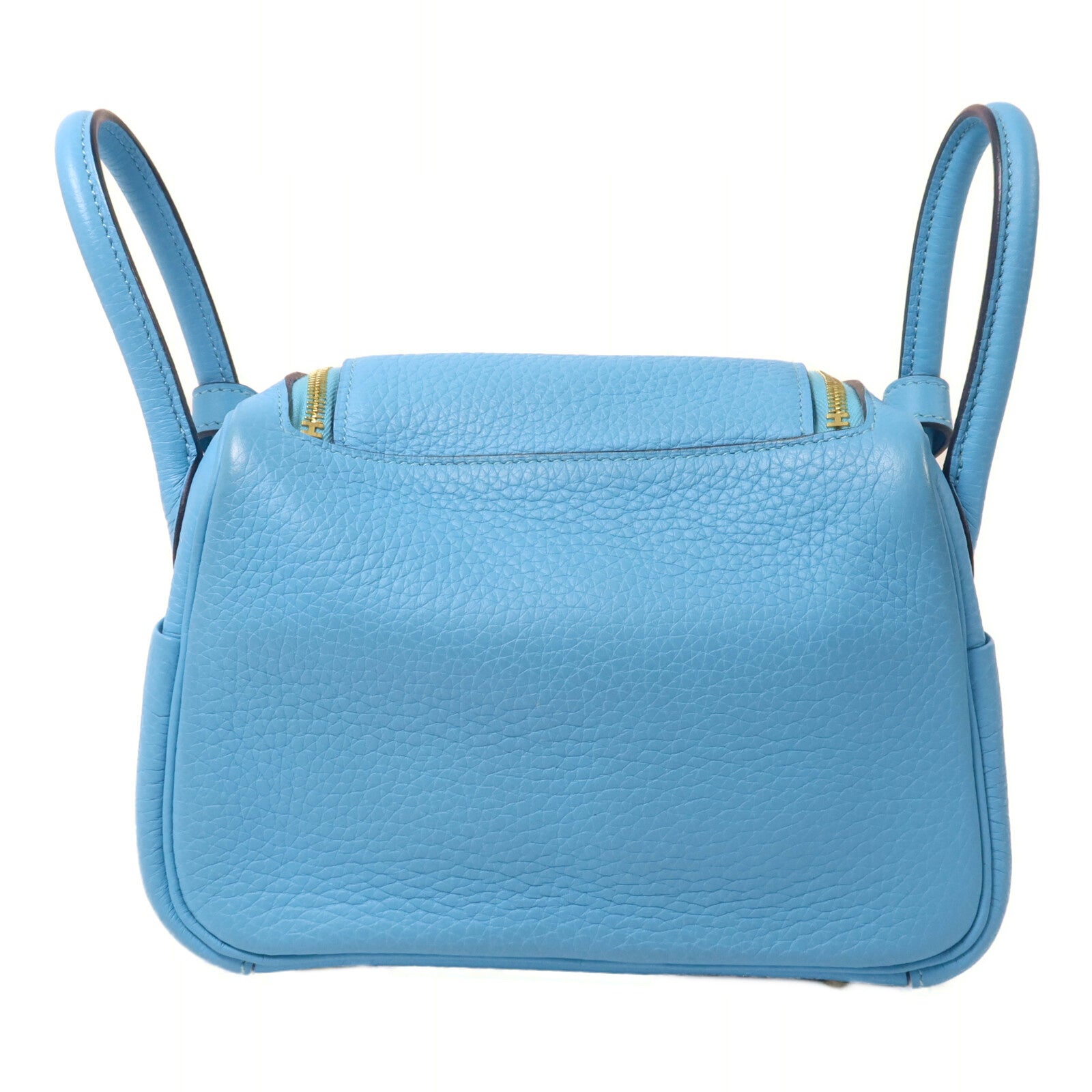 HERMES Clemence皮革Mini Lindy手挽肩背兩用袋Bleu Du Nord