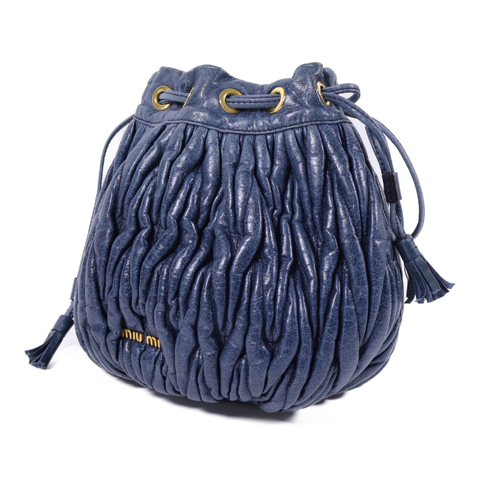 Miu Miu 牛皮皮革Chain Shoulder金扣鏈帶肩背袋