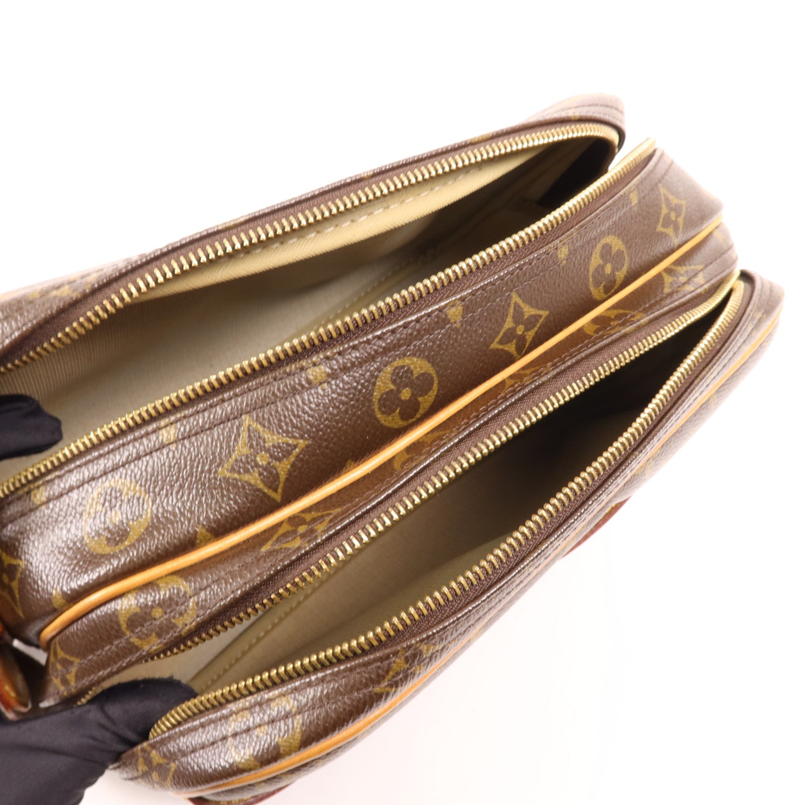 LOUIS VUITTON Monogram Reporter PM金扣肩背袋