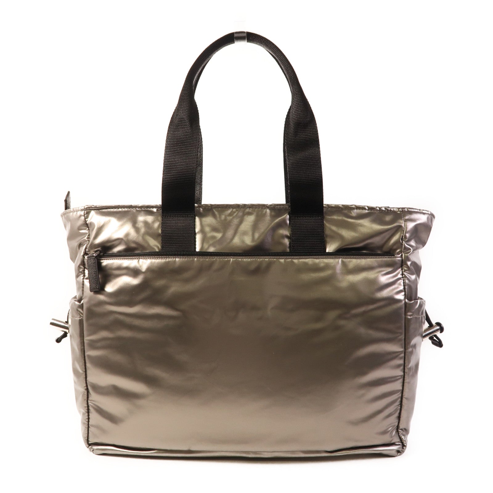 PRADA SHW Shoulder Tote Bag 2VG042 Nylon Silver