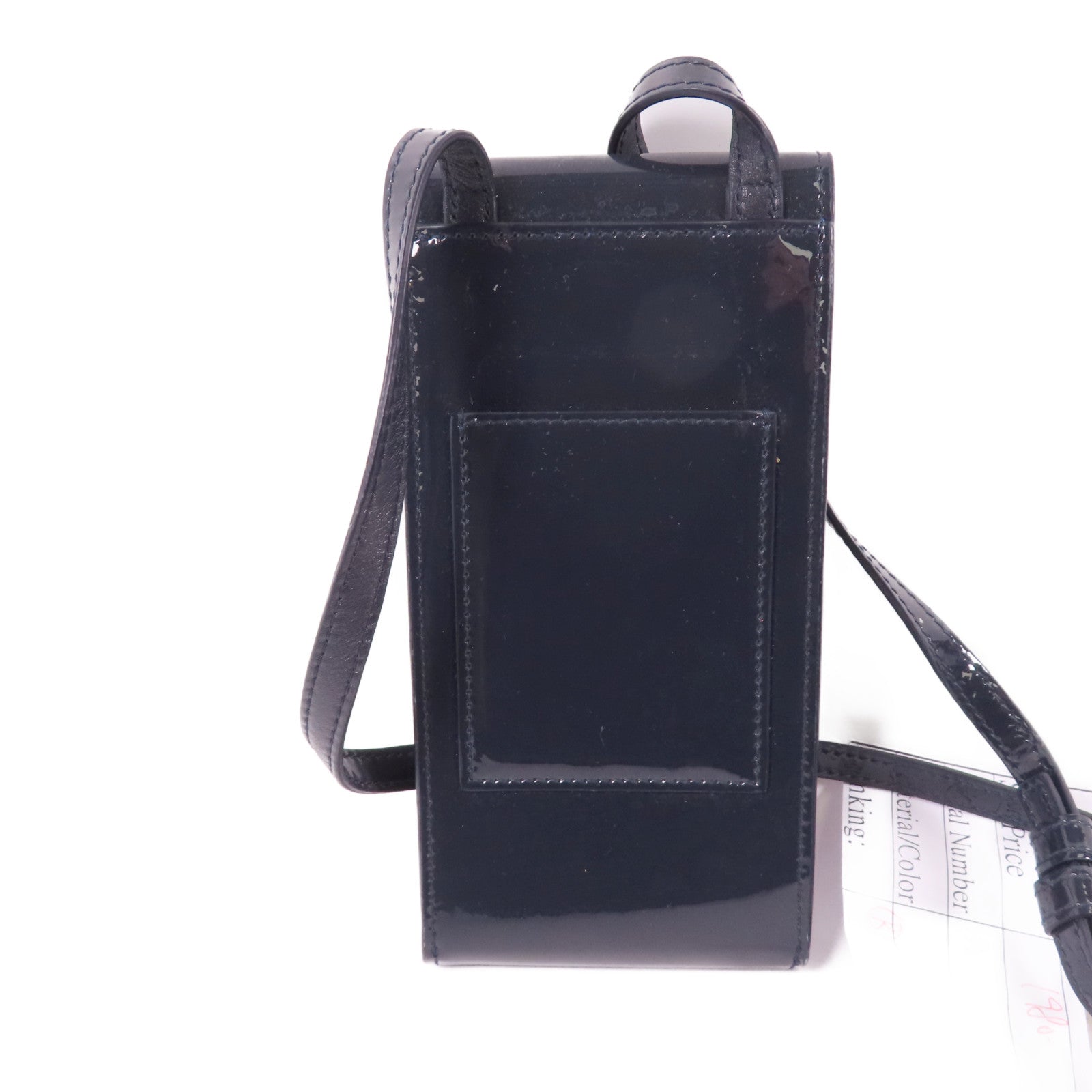 SAINT LAURENT 漆皮皮革Phone Pouch銀扣肩背袋