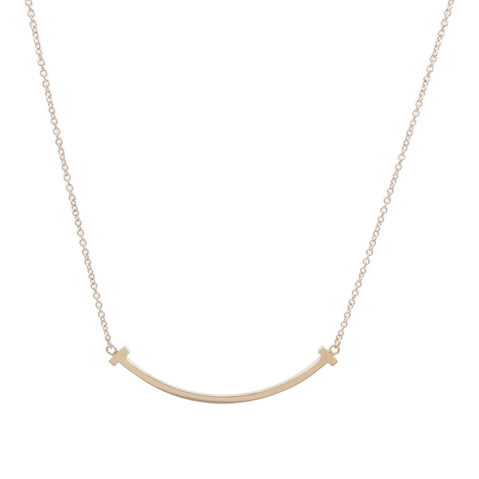 TIFFANY&CO 18K玫瑰金Smile Necklace項鍊