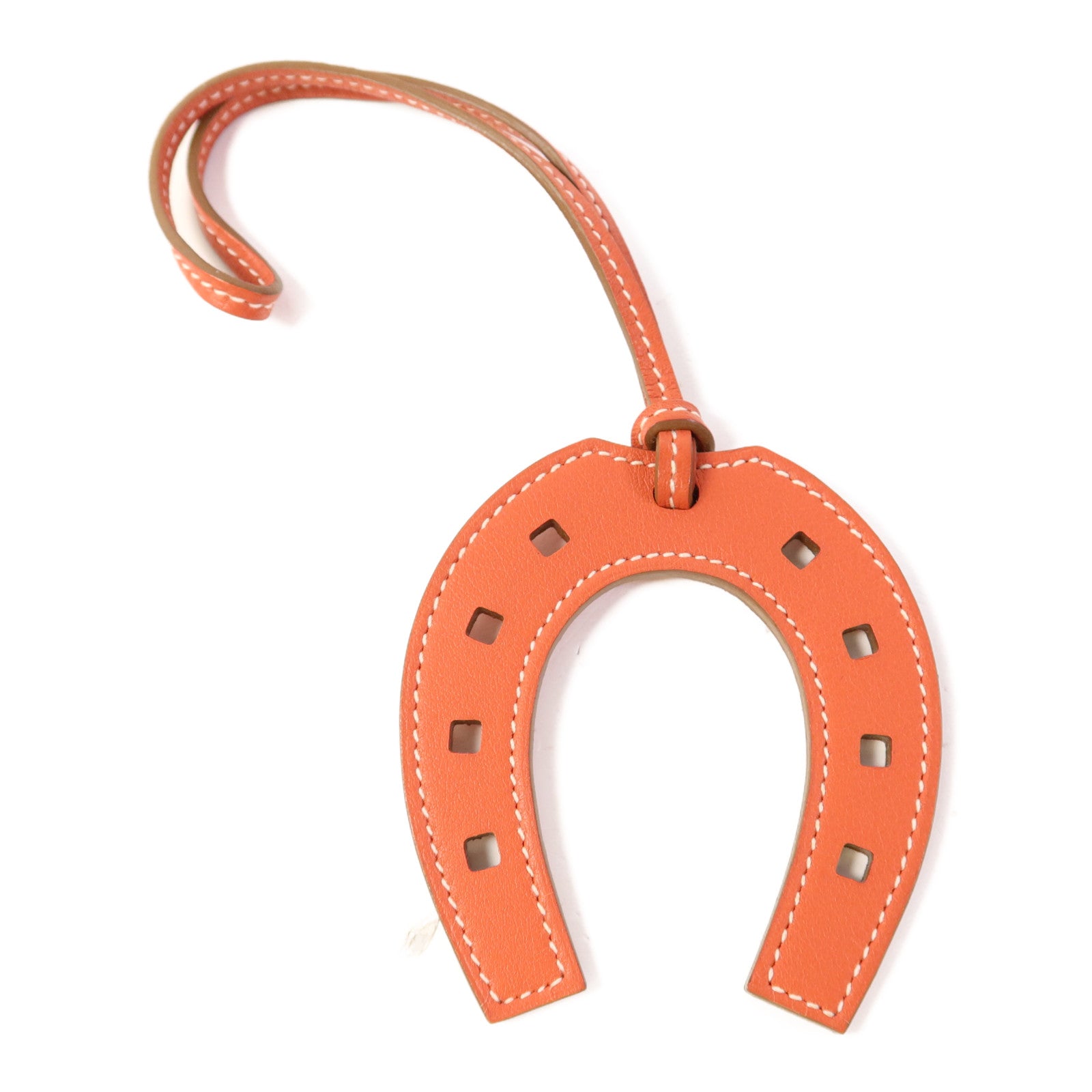 HERMES 【萬聖節商品】Swift皮革Padlock Horseshoe Charm掛飾Sanguine