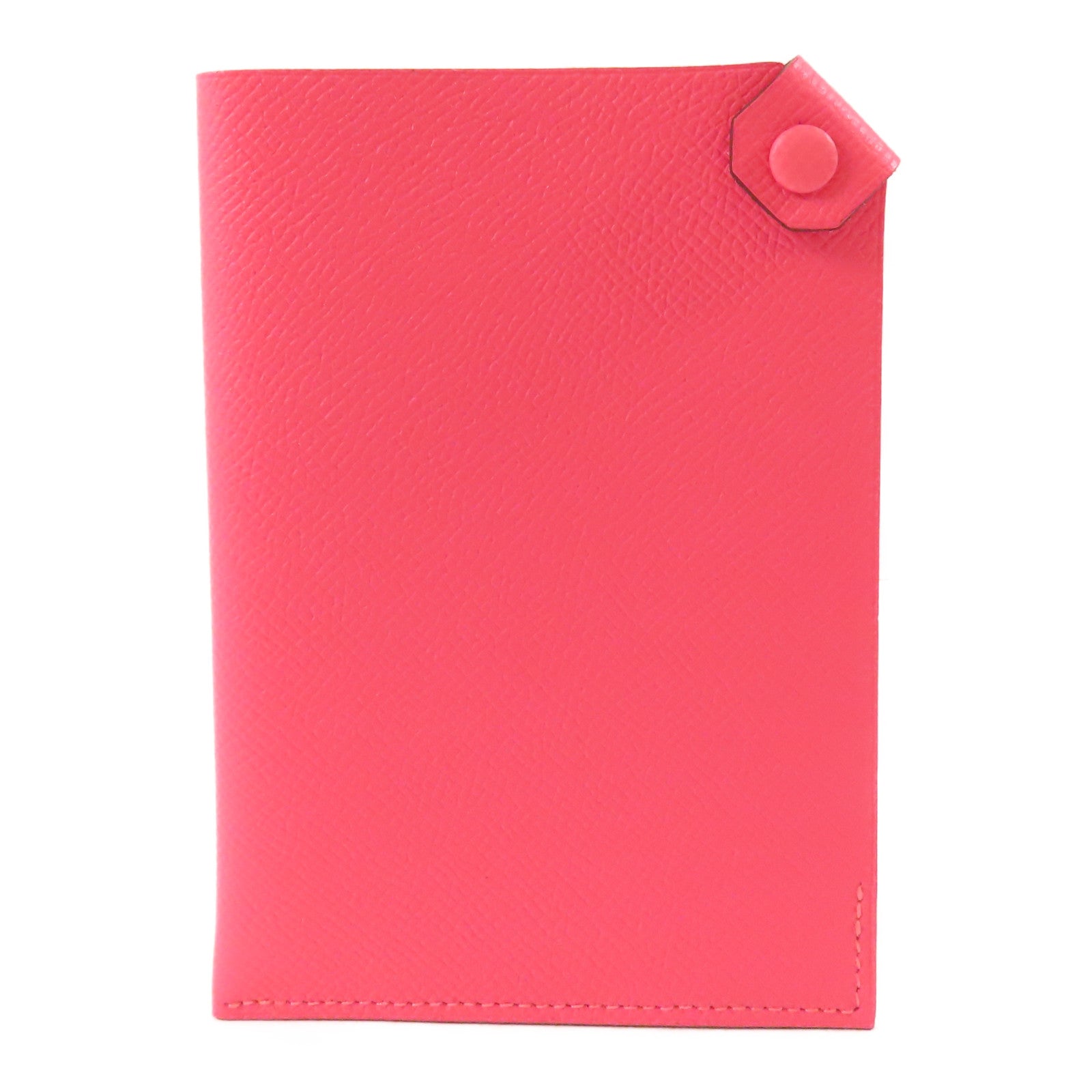 HERMES Epsom皮革Passport Case銀扣護照套Rose Azalee
