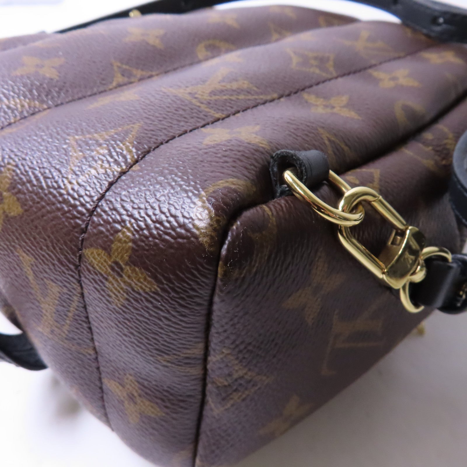 LOUIS VUITTON 【激減優惠】Monogram Palm Springs Mini金扣背包啡色