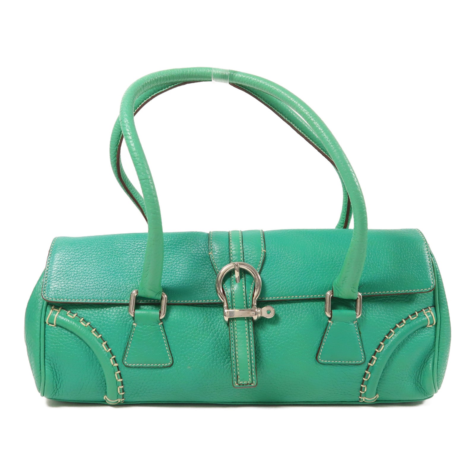 BURBERRY 牛皮皮革Hand Bag銀扣肩背袋