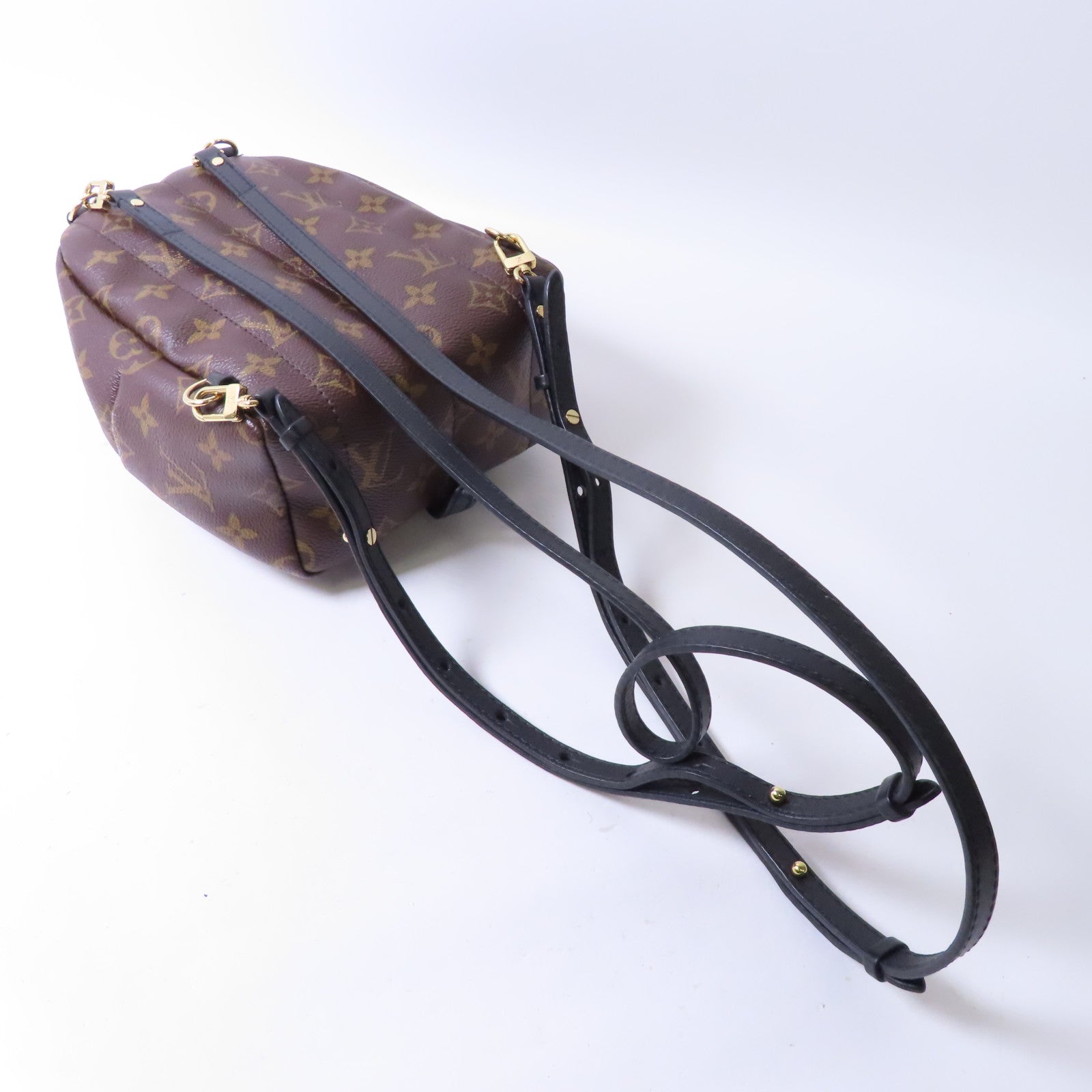 LOUIS VUITTON 【激減優惠】Monogram Palm Springs Mini金扣背包啡色