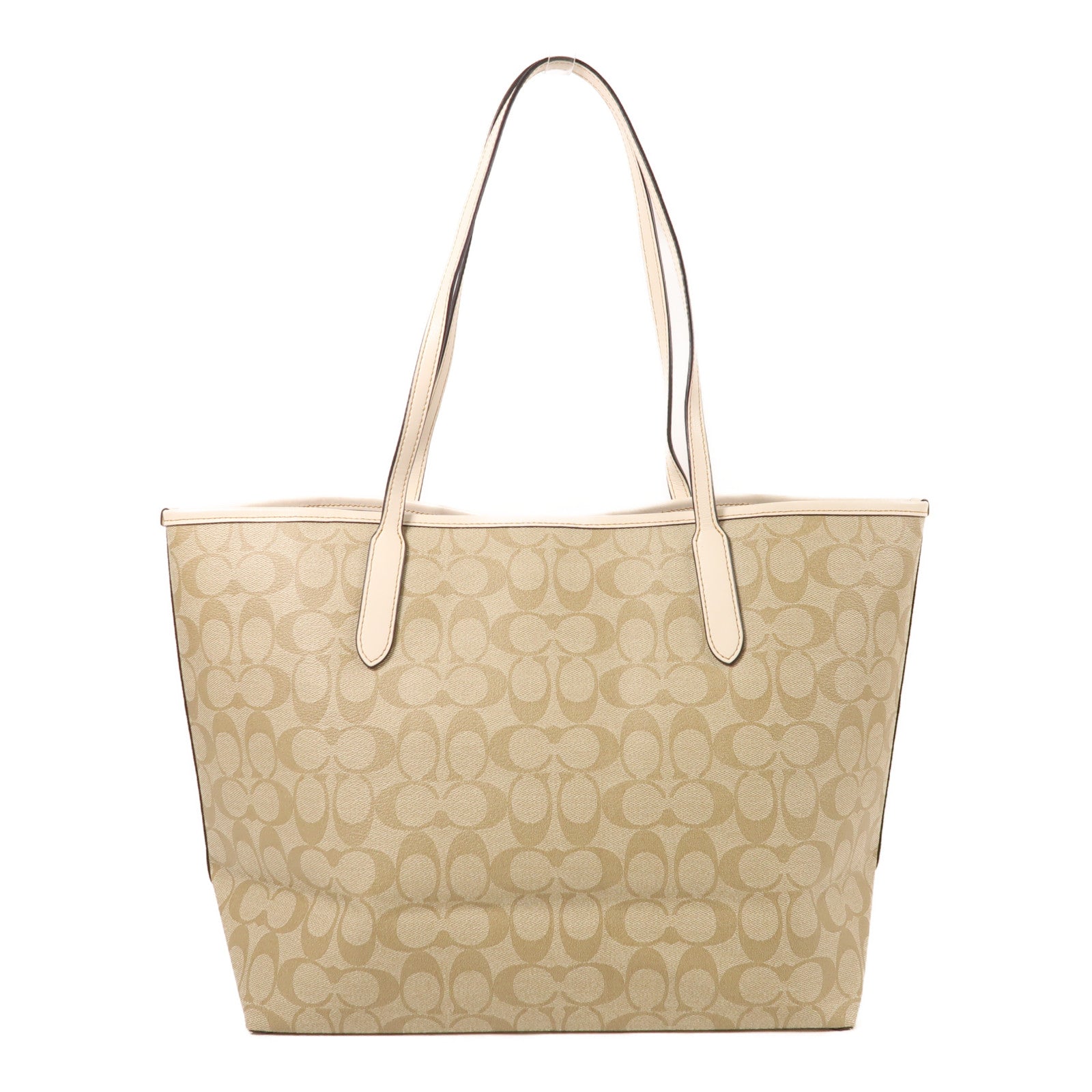 COACH 塗層帆布Tote Bag金扣肩背袋