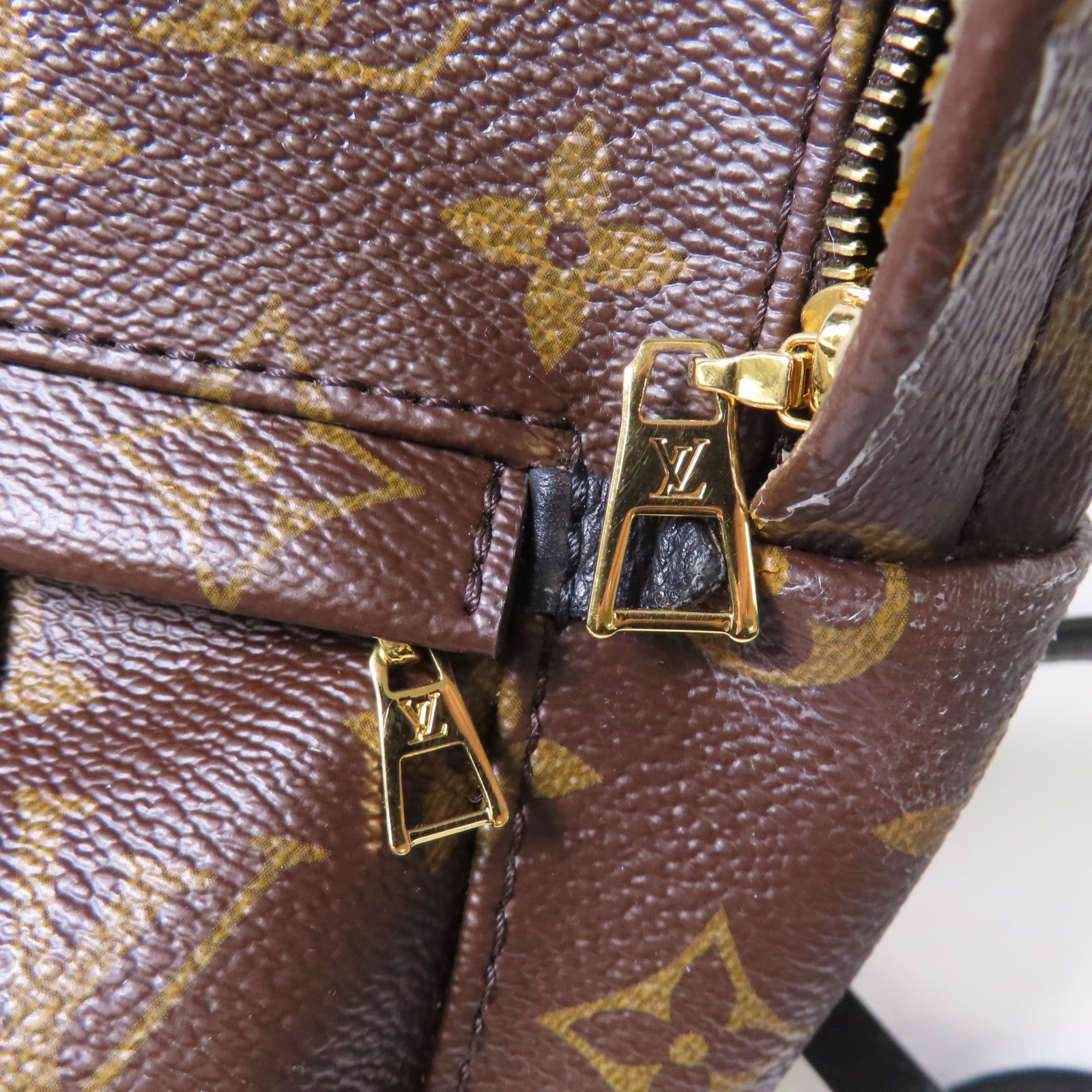 LOUIS VUITTON 【激減優惠】Monogram Palm Springs Mini金扣背包啡色