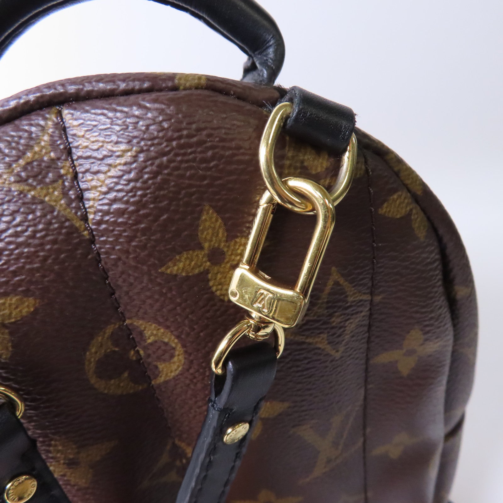 LOUIS VUITTON 【激減優惠】Monogram Palm Springs Mini金扣背包啡色