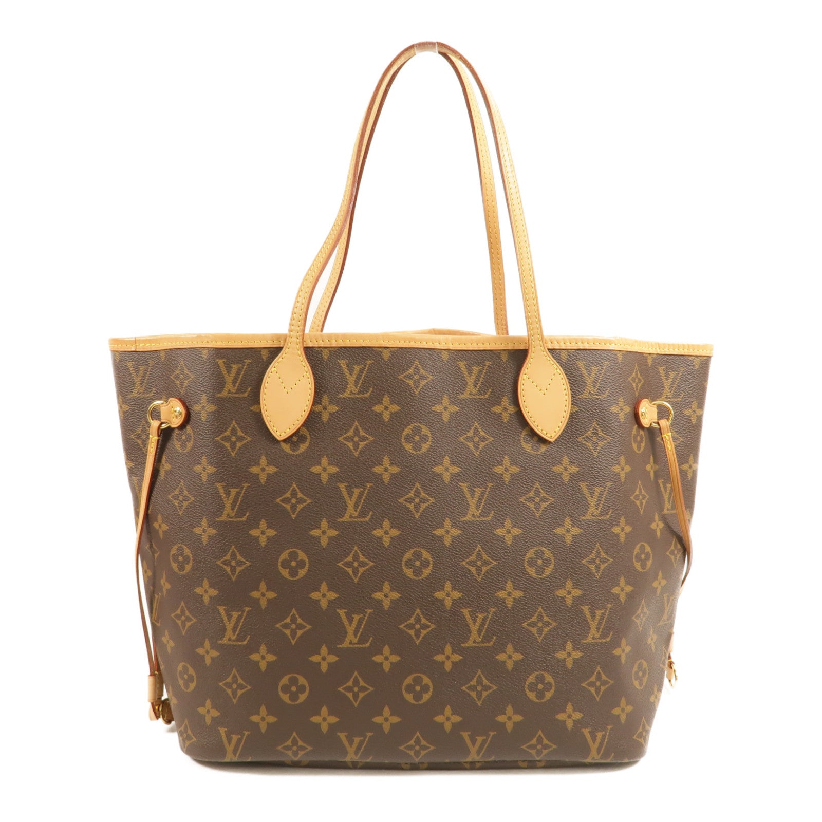 LOUIS VUITTON Monogram Neverfull MM金扣手挽袋