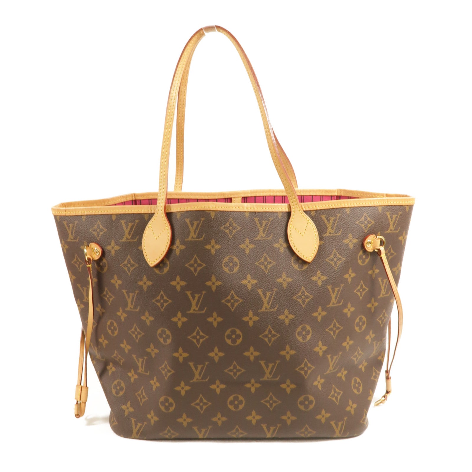 LOUIS VUITTON Monogram Neverfull MM金扣手挽袋