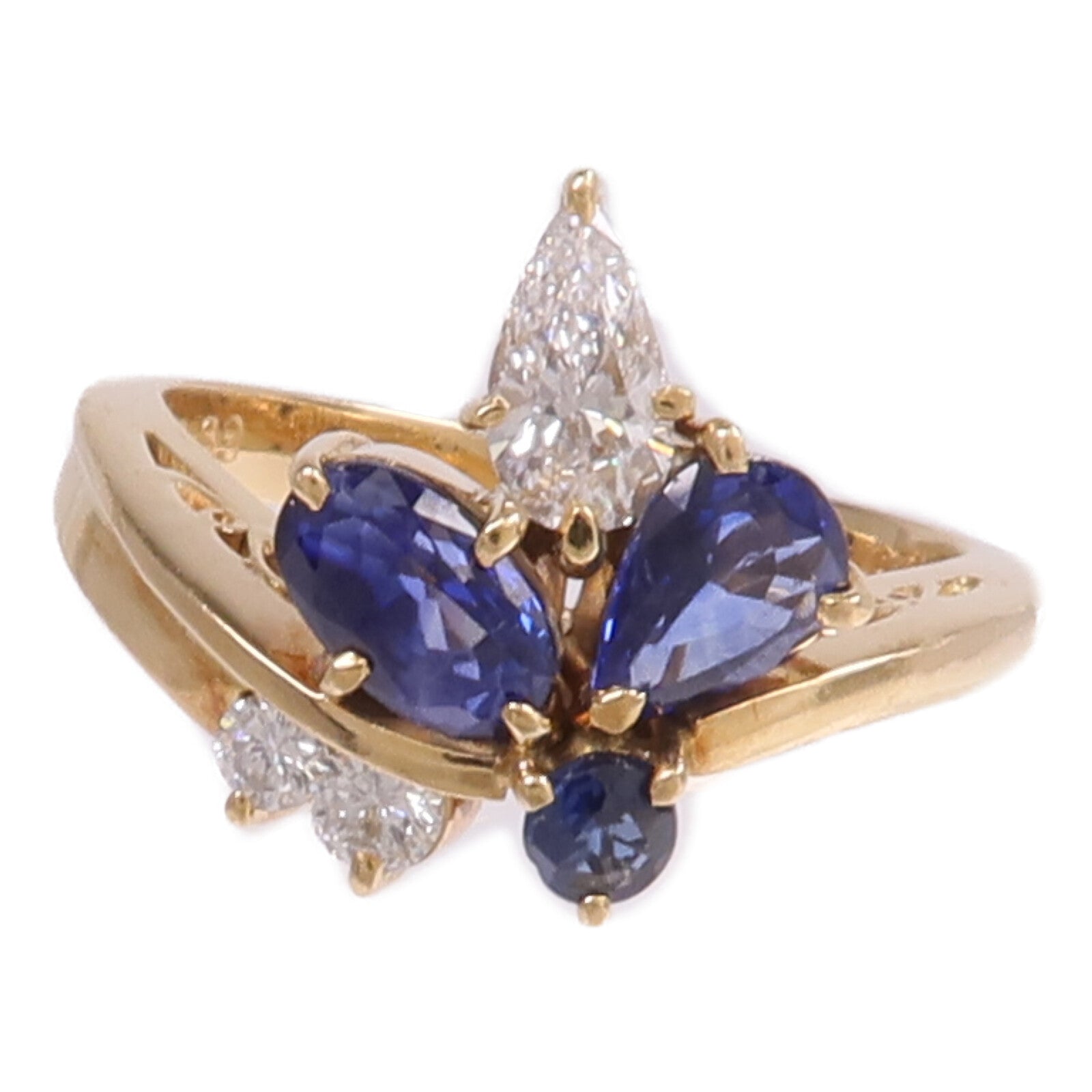 JEWELRY 18K黃金Sapphire Diamond Ring藍寶石/鑽石戒指US#6.25