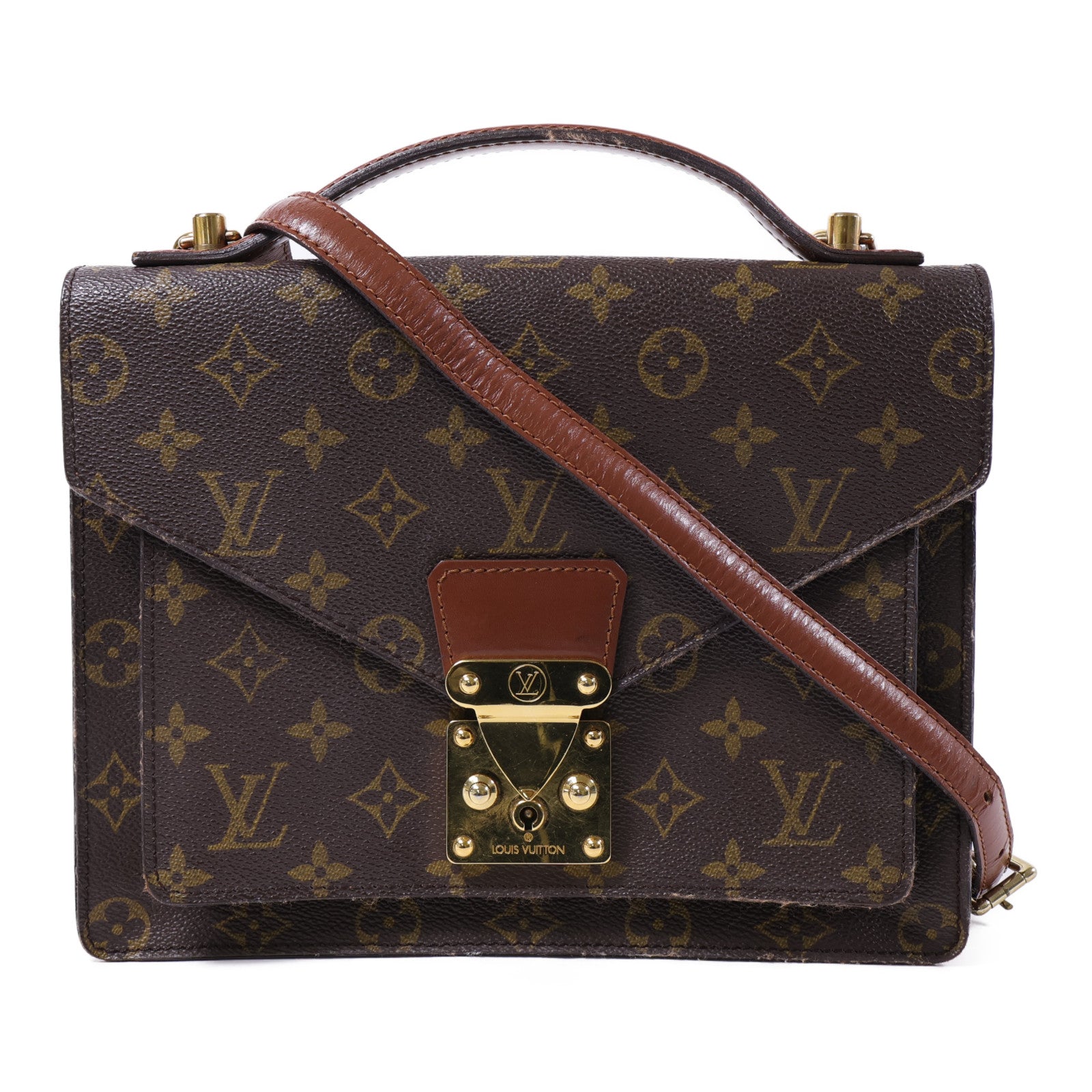 LOUIS VUITTON Monogram Monceau 28金扣手挽肩背兩用袋
