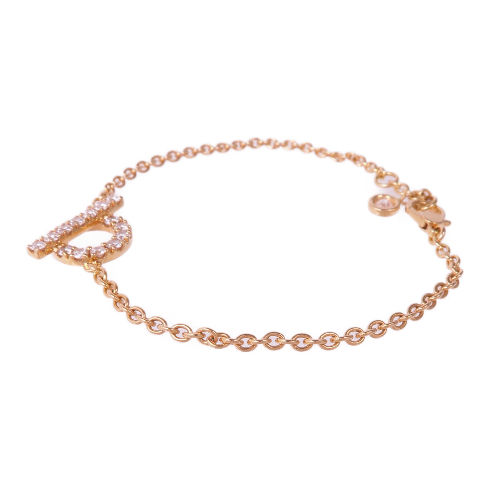 HERMES 18K玫瑰金Finesse Bracelet鑽石手鏈