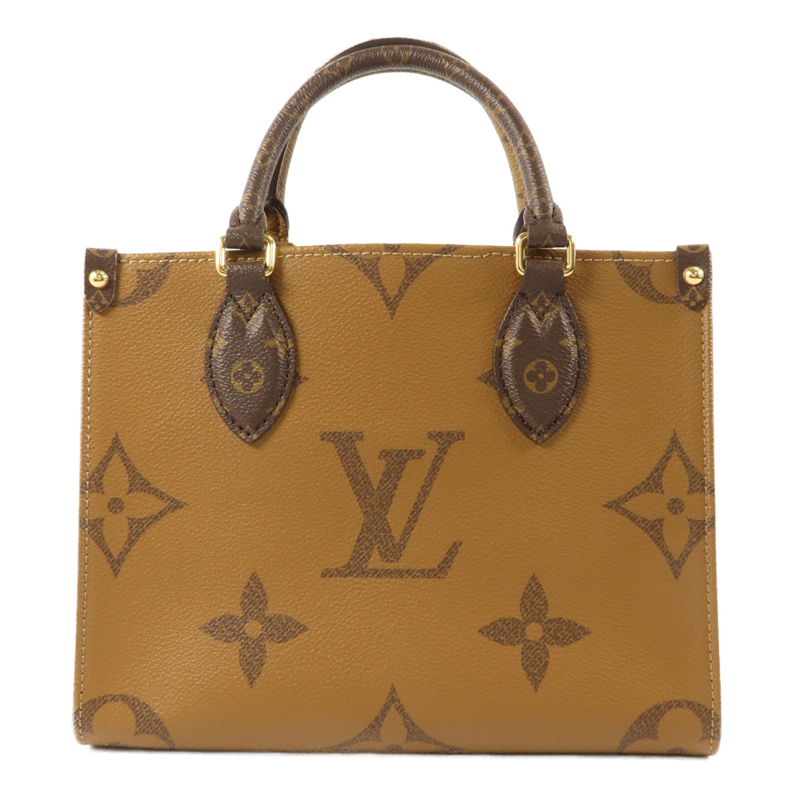 LOUIS VUITTON Monogram Giant OnTheGo PM金扣手挽肩背兩用袋棕色