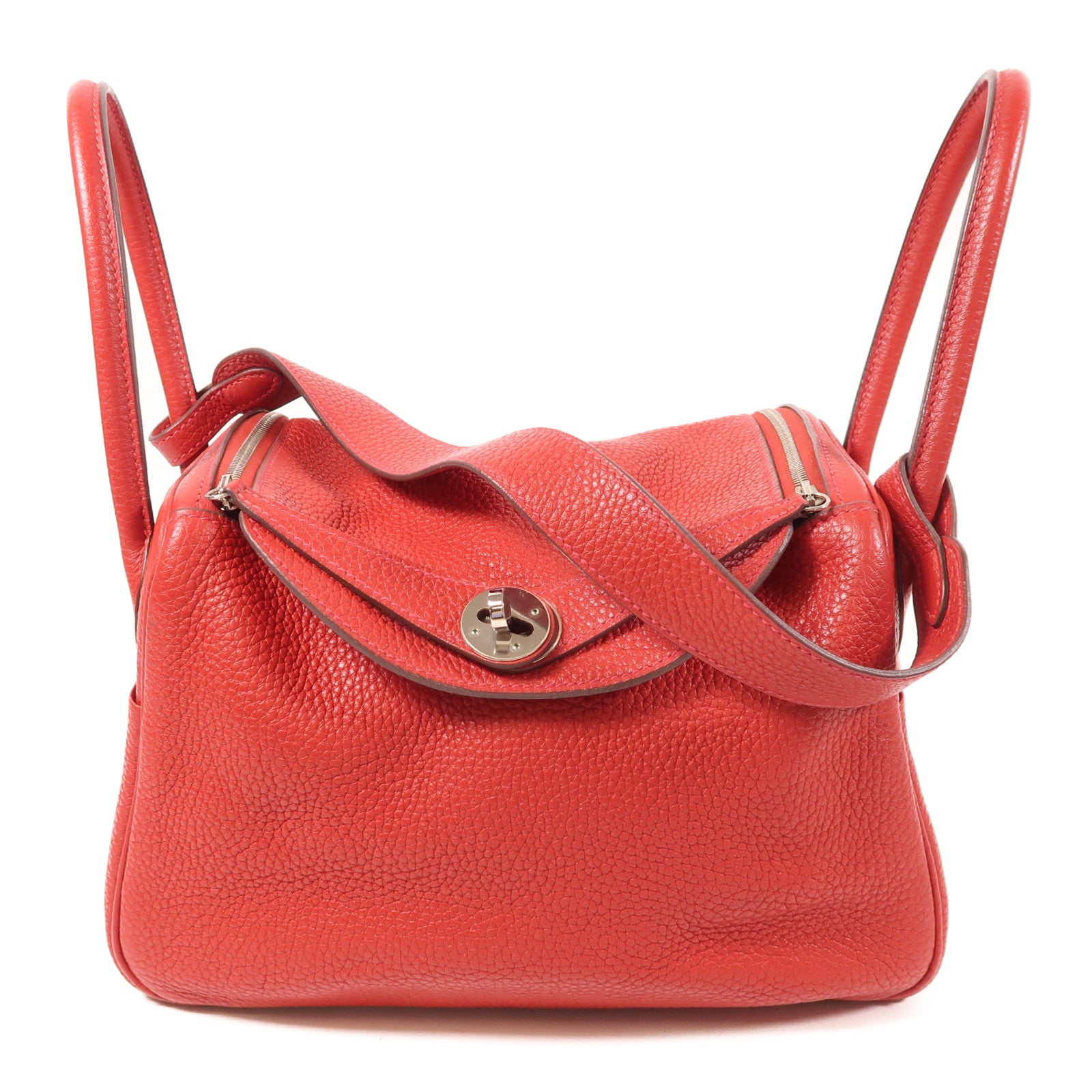 HERMES Clemence皮革Lindy 26銀扣手挽肩背兩用袋