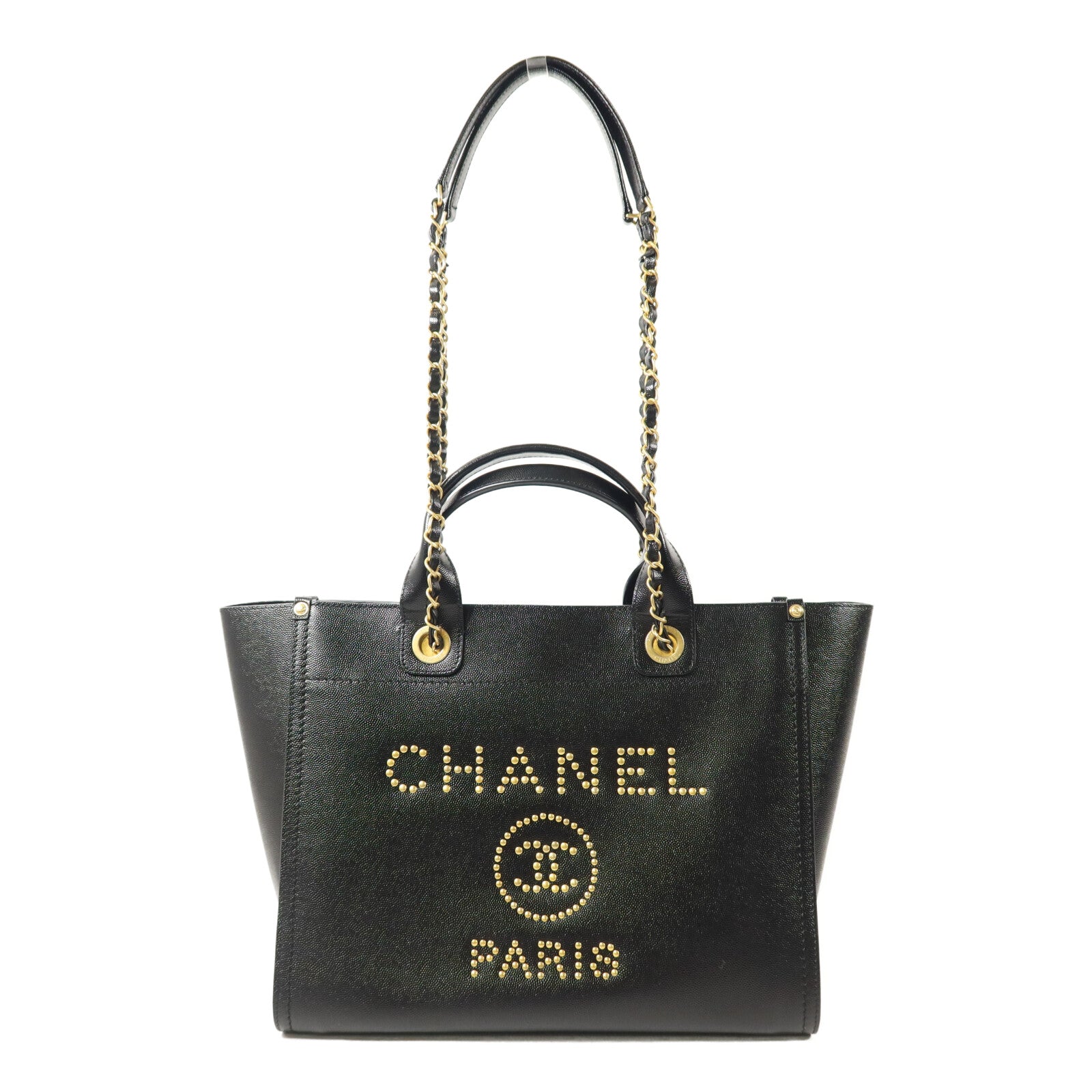 CHANEL 牛皮皮革Deauville Tote Bag手挽肩背兩用袋