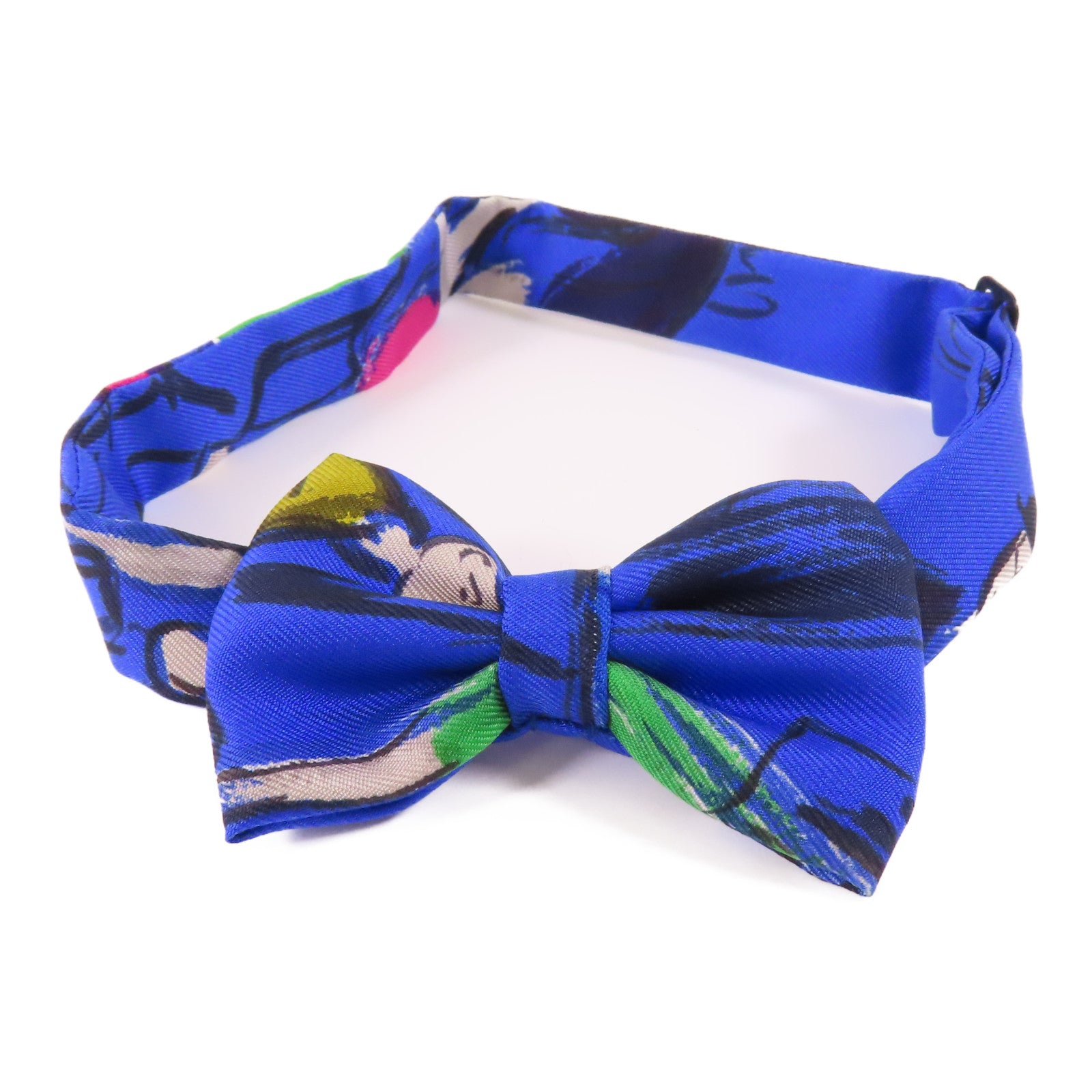 HERMES Bow Tie Silk Blue
