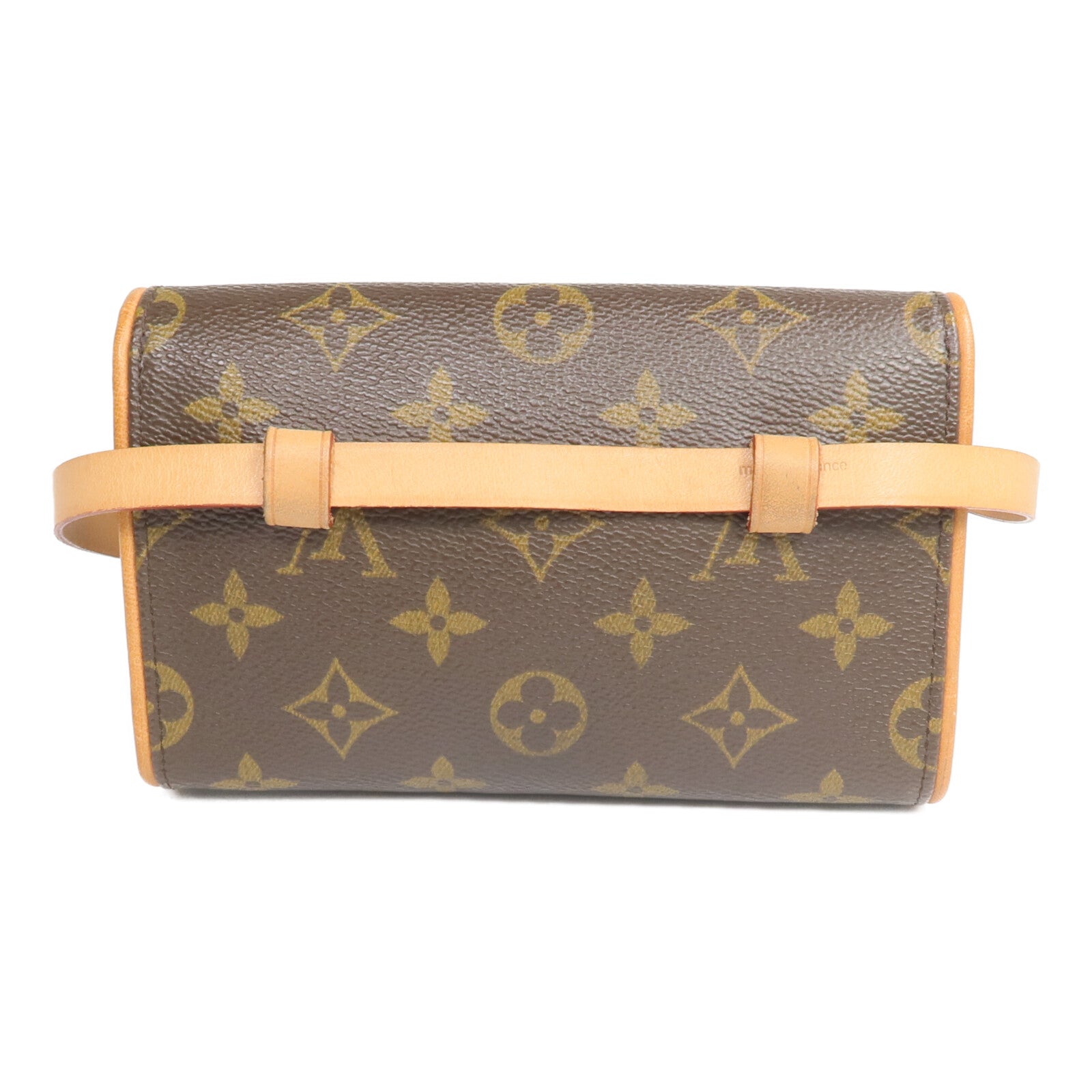 LOUIS VUITTON Monogram Pochette Florentine金扣腰包棕色