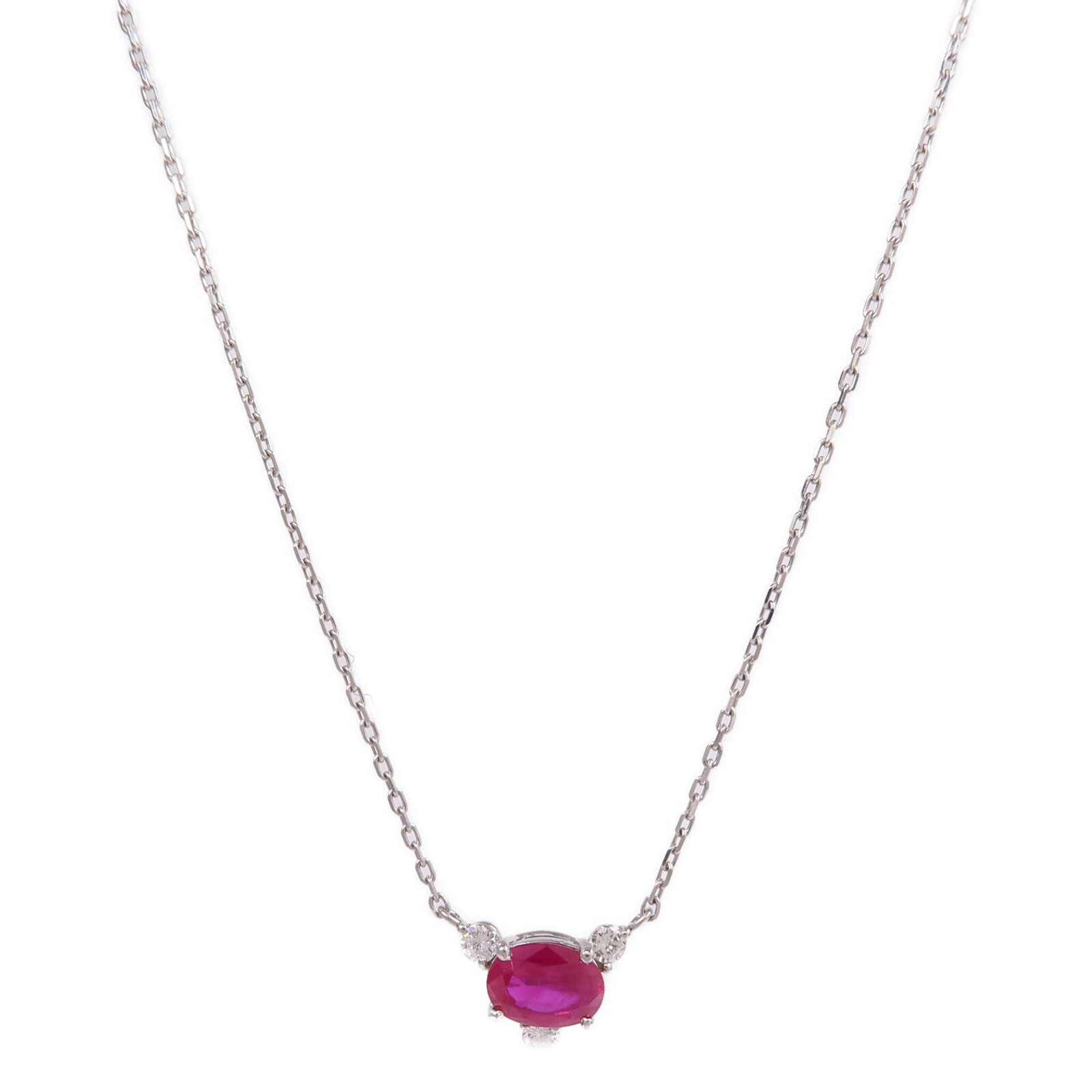 JEWELRY PT900/PT850鉑金Ruby Diamond Necklace紅寶石/鑽石項鍊