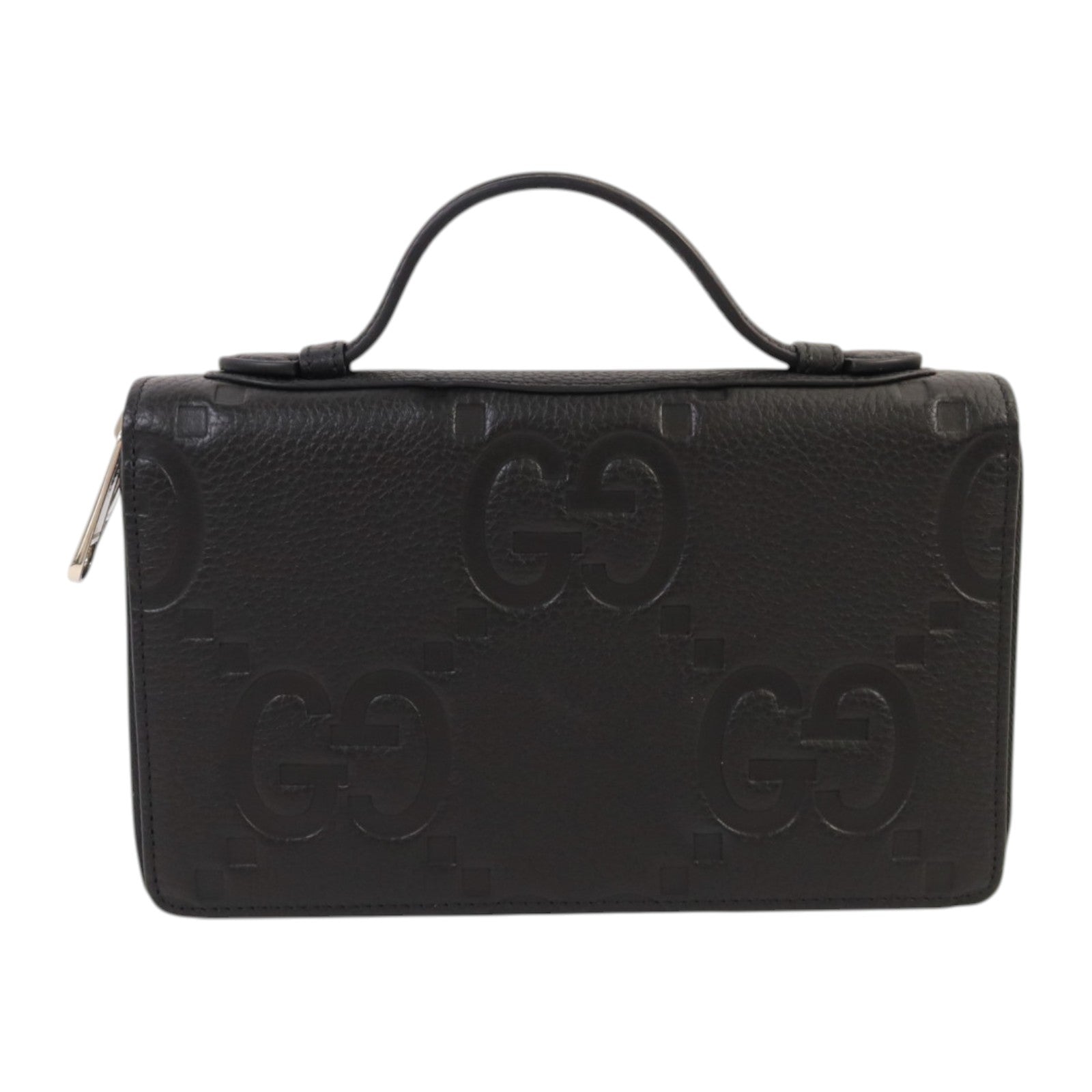 GUCCI 【激減優惠】牛皮皮革GG Travel Document Case銀扣手挽袋