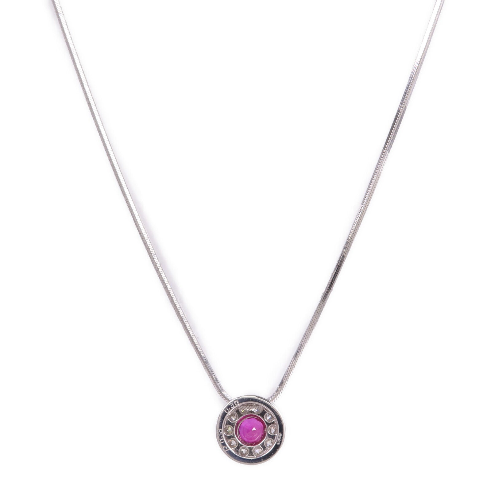JEWELRY 18K白金Ruby Diamond Necklace紅寶石/鑽石項鍊