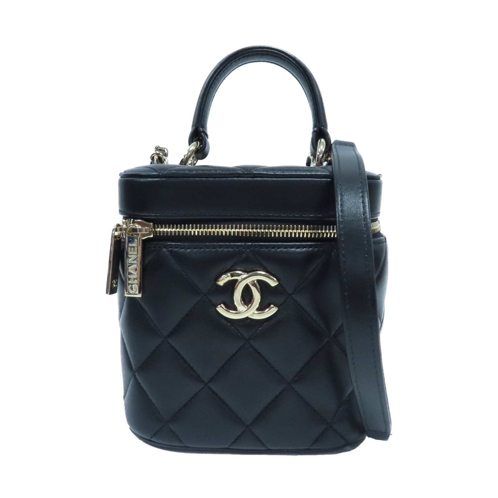 クラシック 【激減優惠】菱格羊皮皮革Trendy CHANEL CC Case金扣手挽 Vanity トップス