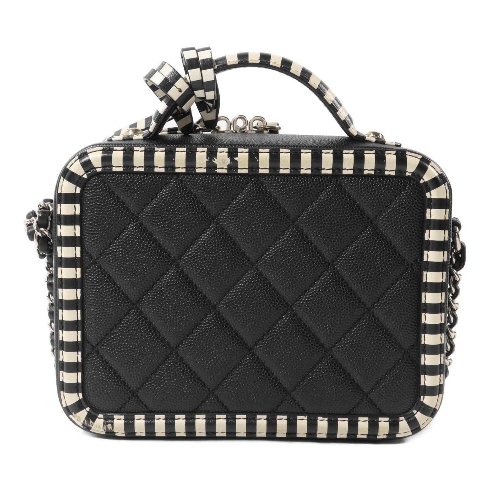 CHANEL 牛皮皮革Vanity Case鏈帶手挽肩背兩用袋