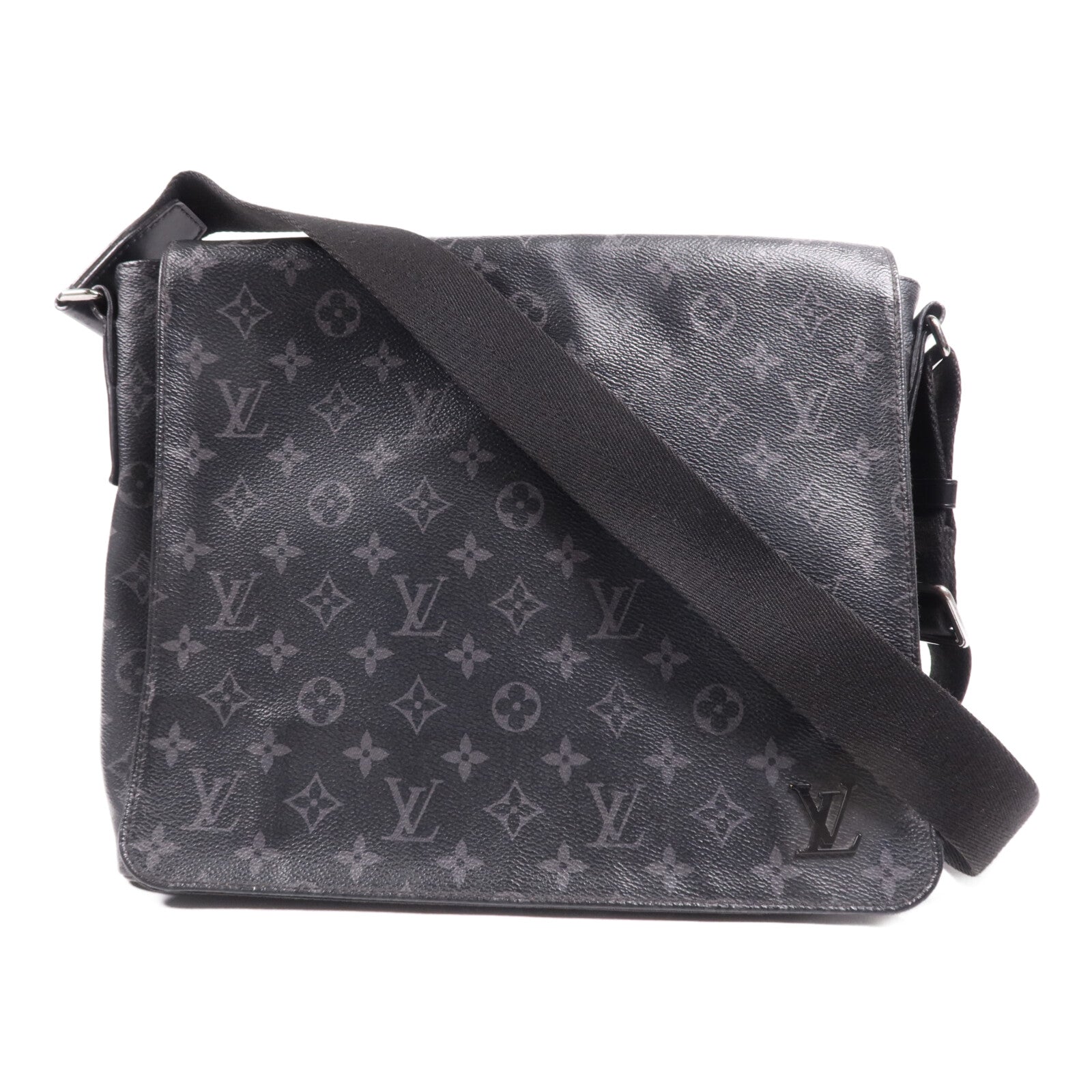 LOUIS VUITTON Monogram Eclipse District PM銀扣肩背袋