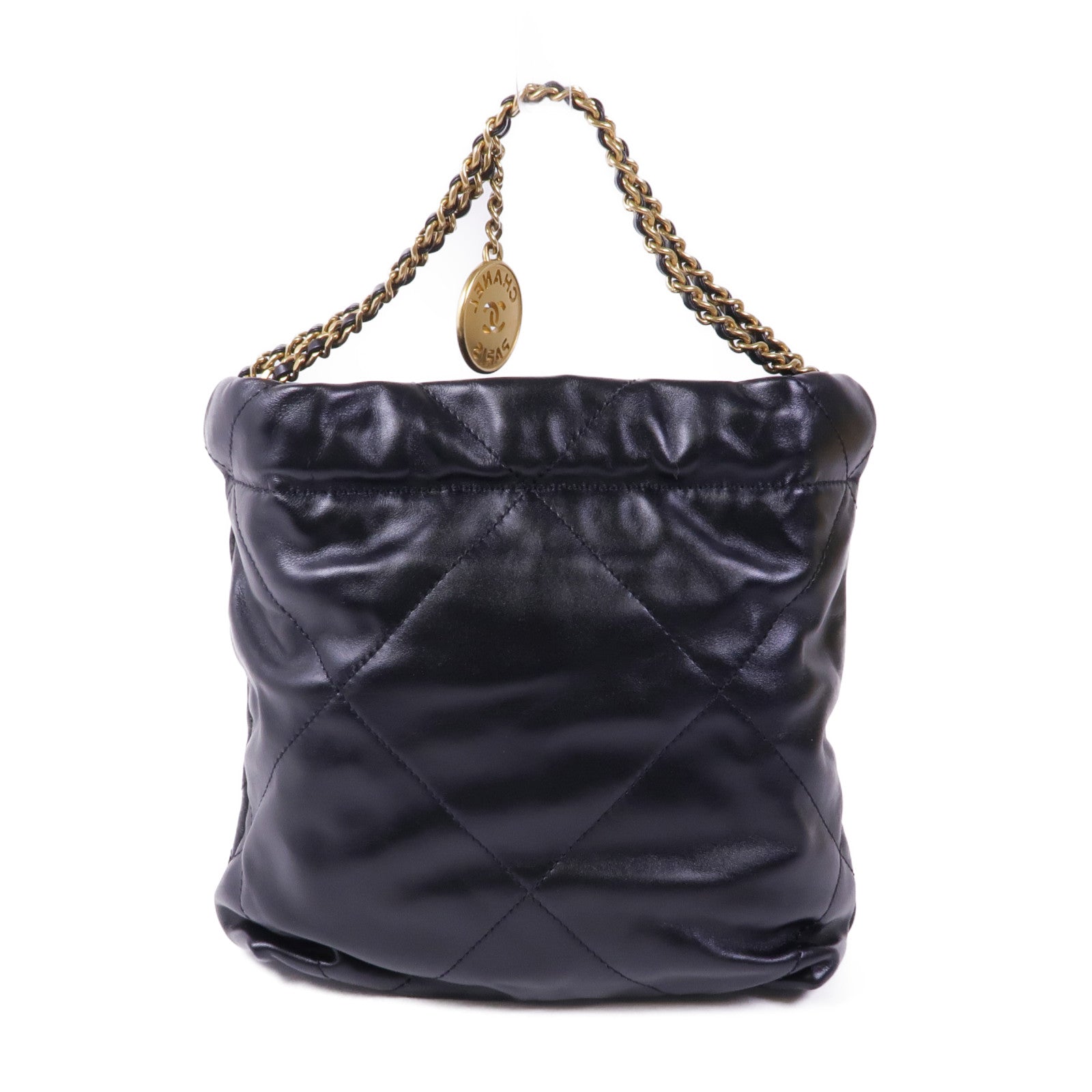 CHANEL 牛皮皮革Chanel 22 Mini金扣鏈帶手挽肩背兩用袋