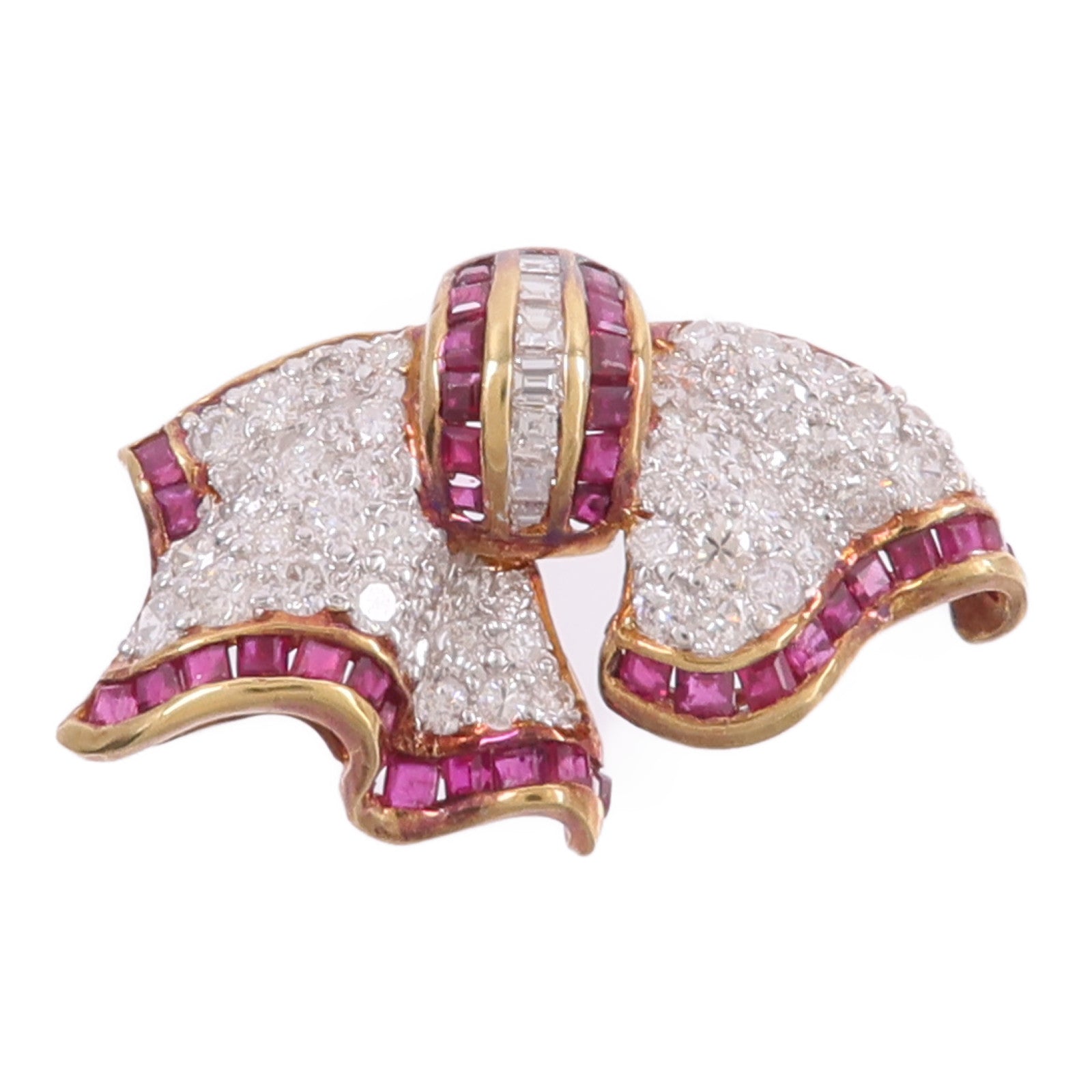 JEWELRY 18K黃金/白金Ruby Diamond Pendant Top/Brooch紅寶石/鑽石吊墜/胸針