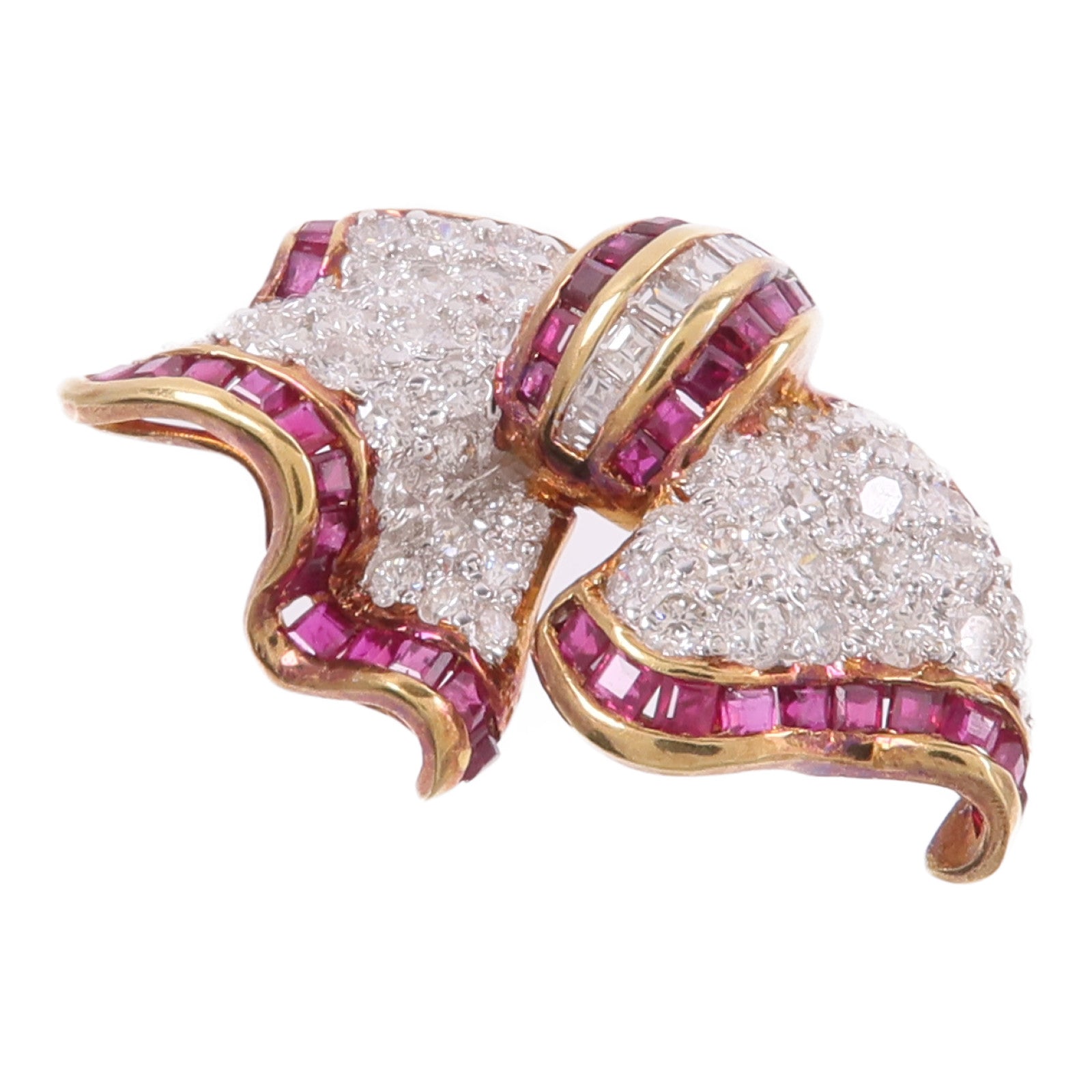 JEWELRY 18K黃金/白金Ruby Diamond Pendant Top/Brooch紅寶石/鑽石吊墜/胸針