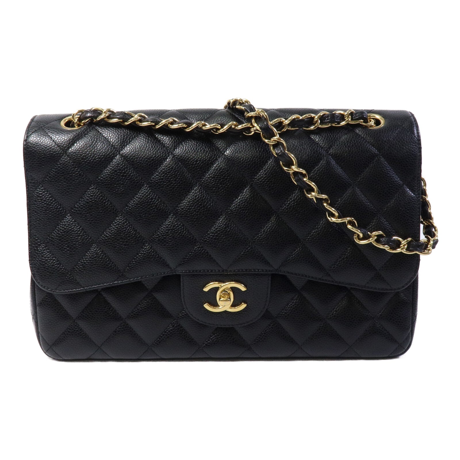 CHANEL 牛皮皮革Large Classic鏈帶肩背袋