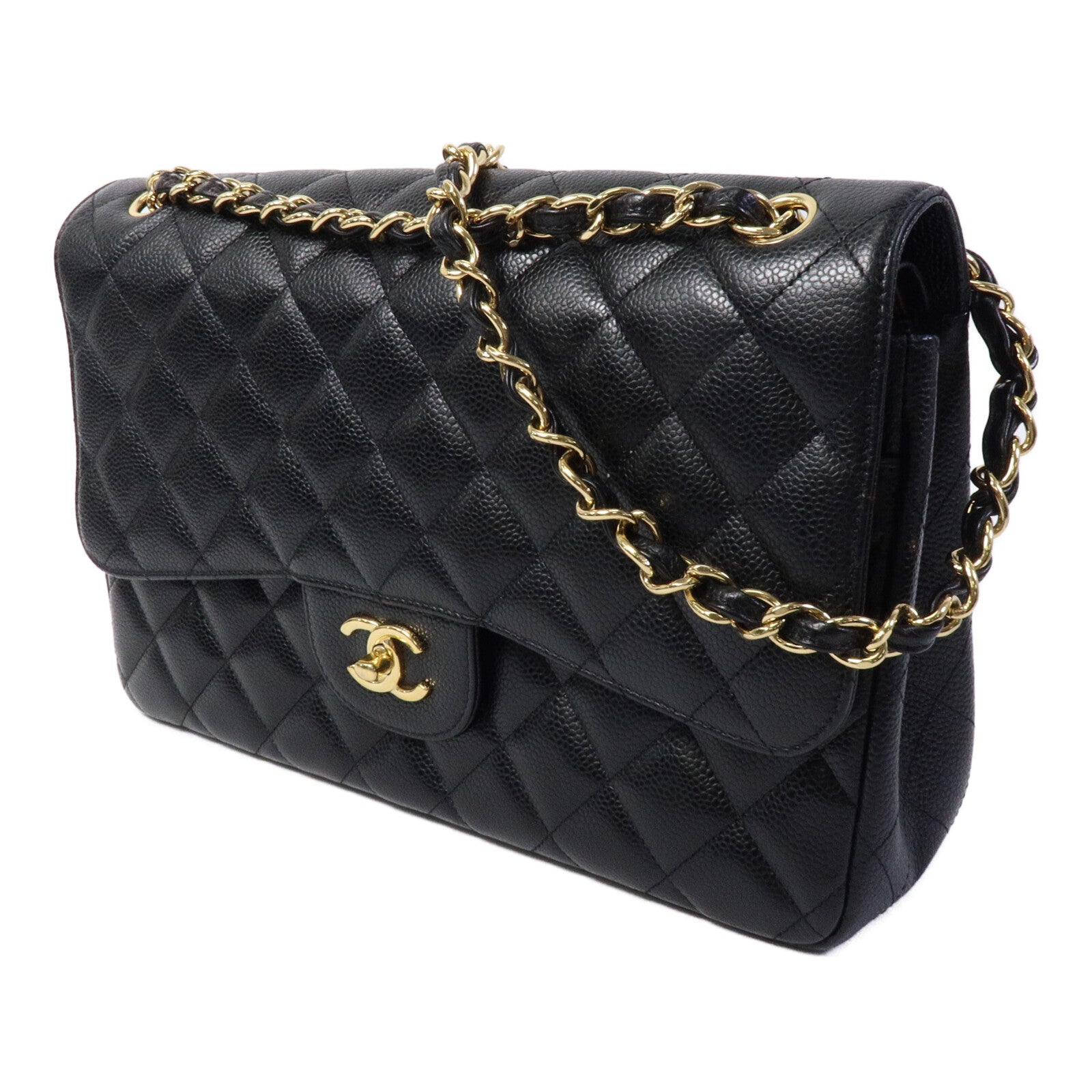 CHANEL 牛皮皮革Large Classic鏈帶肩背袋