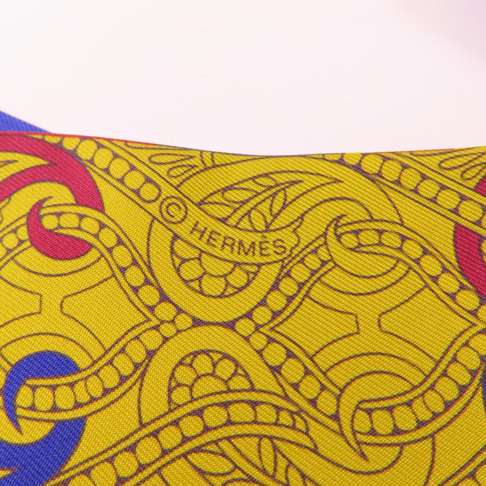 HERMES (PRICE DOWN) Scarf Scarves Silk Yellow/Blue/Red