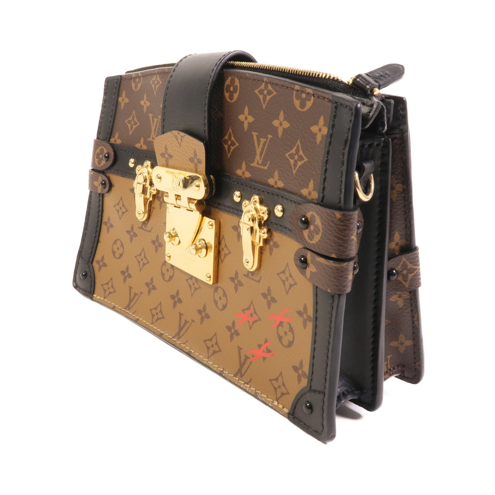 LOUIS VUITTON 【激減優惠】Monogram Reverse Trunk Clutch金扣肩背袋