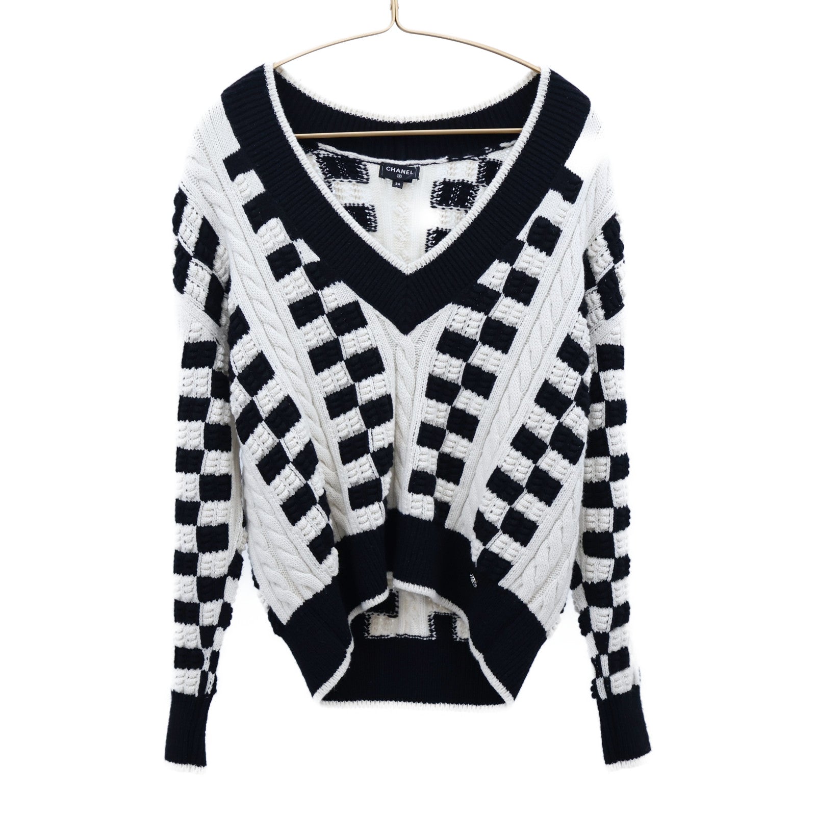 CHANEL Cashmere/Polyamide Coco button Knit Sweater針織