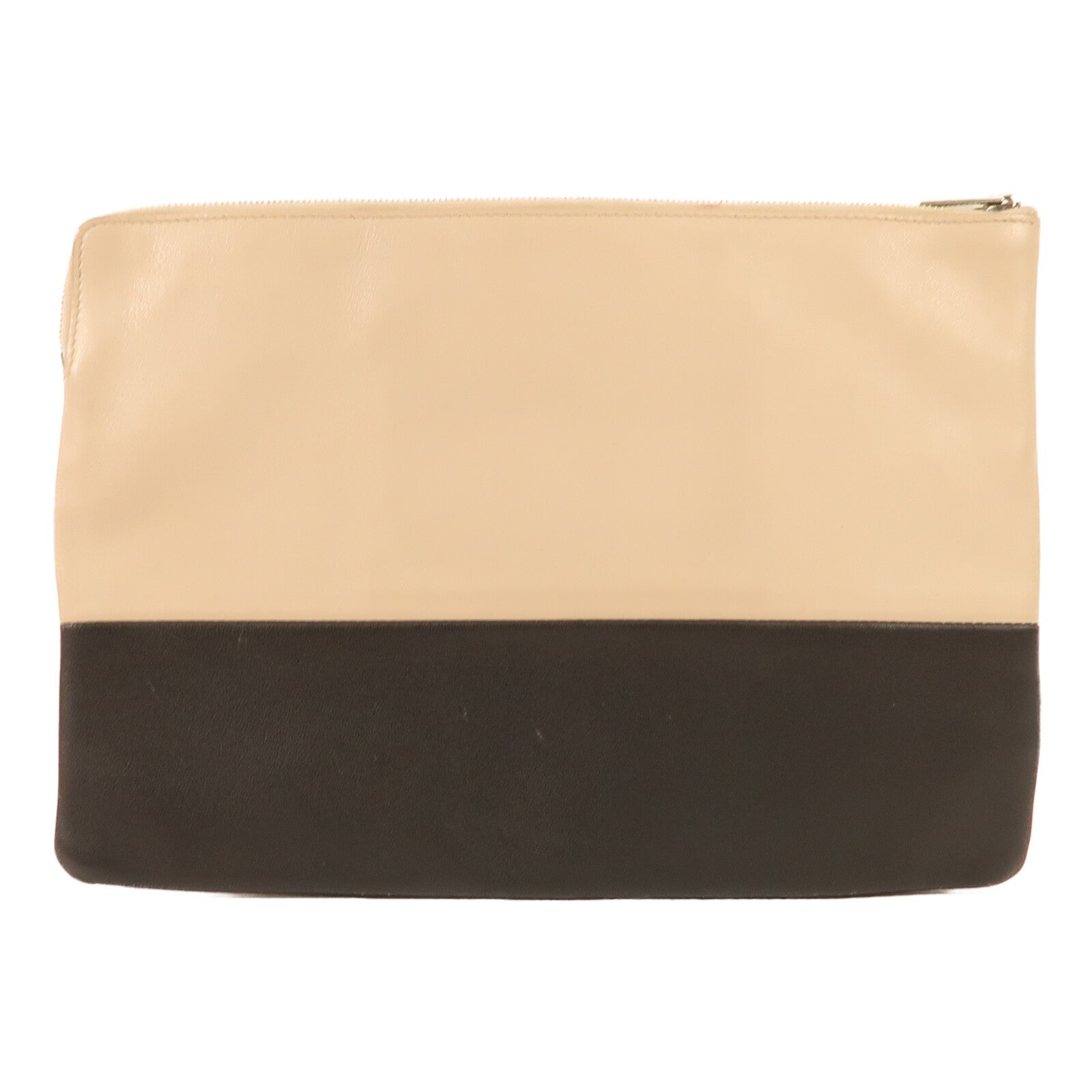 CELINE 牛皮皮革Clutch Bag銀扣手拿包