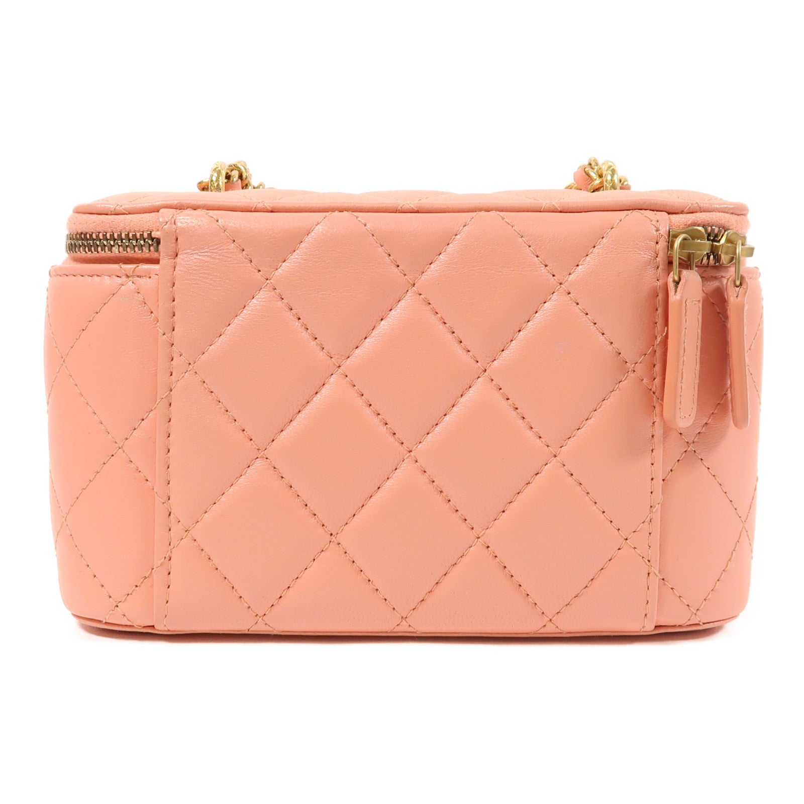 CHANEL 羊皮皮革Vanity Case金扣鏈帶肩背袋