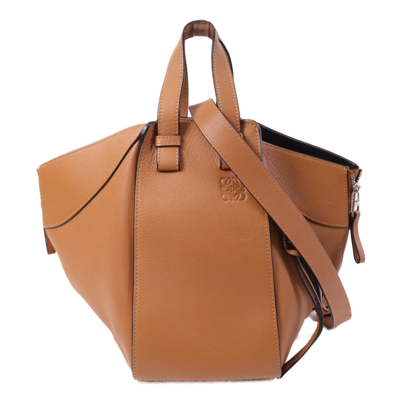 LOEWE 【激減優惠】牛皮皮革Hammock銀扣肩背袋