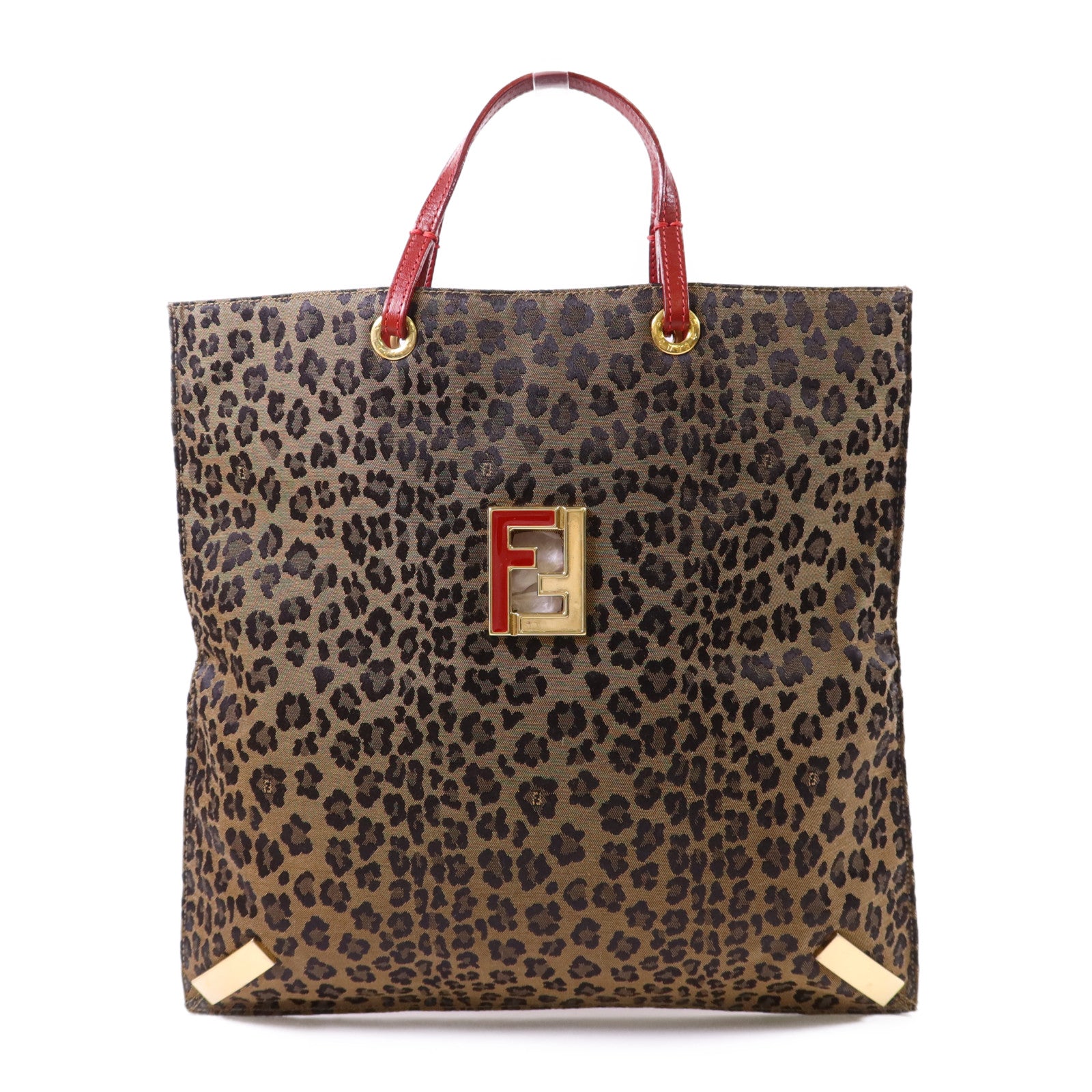 FENDI 帆布Tote Bag金扣手挽袋