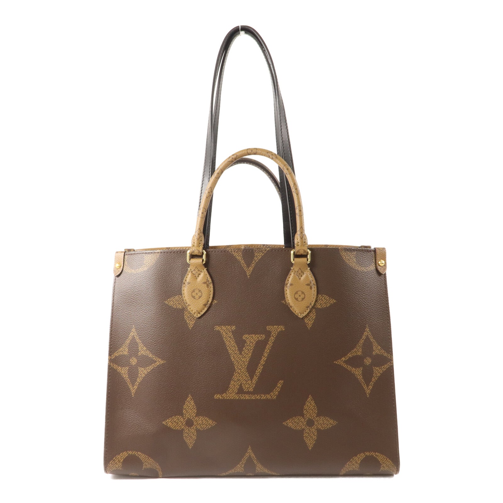 LOUIS VUITTON Monogram Giant On The Go MM金扣手挽肩背兩用袋